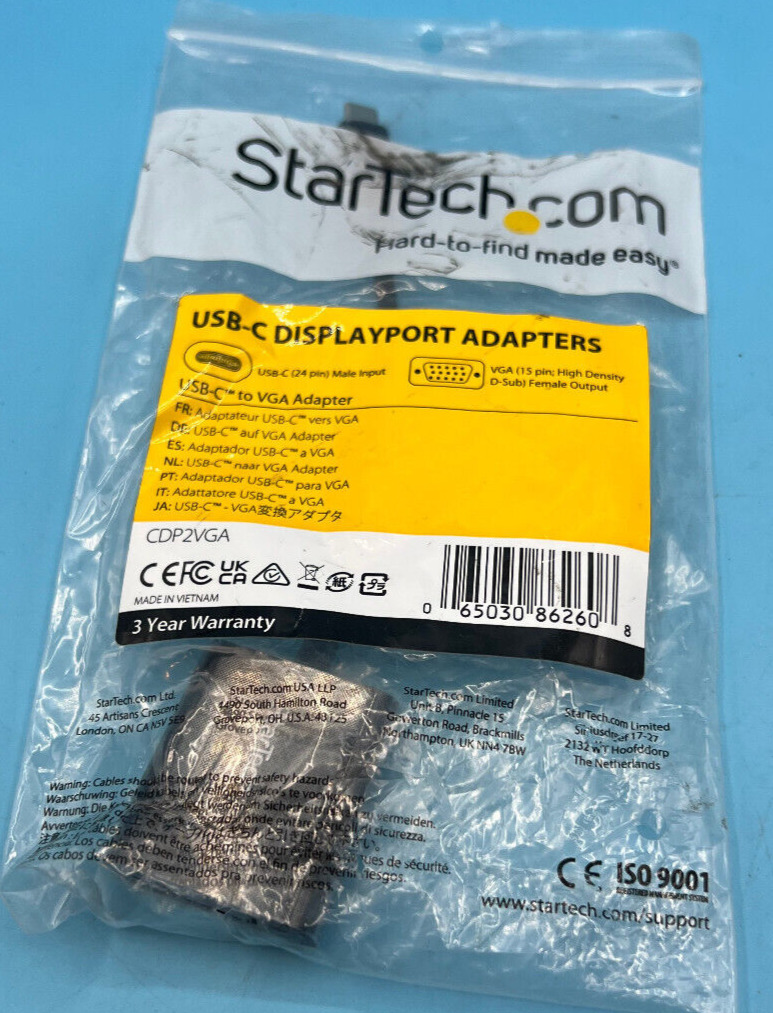 StarTech USB-C to VGA Adapter - Black CDP2VGA