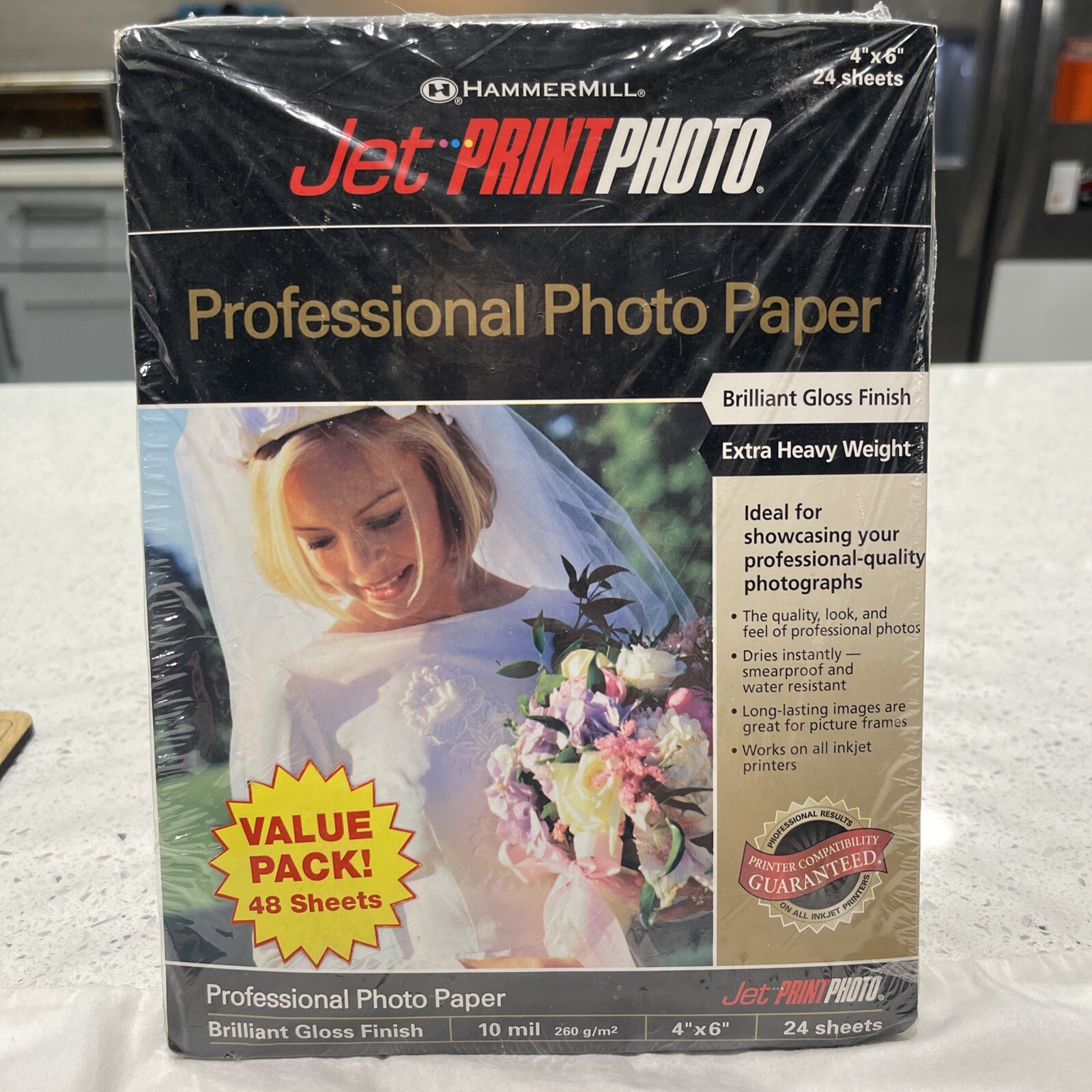 Professional Photo Paper Hammermill Jet Print 4" x 6" 10 mil Gloss 48 Sheets