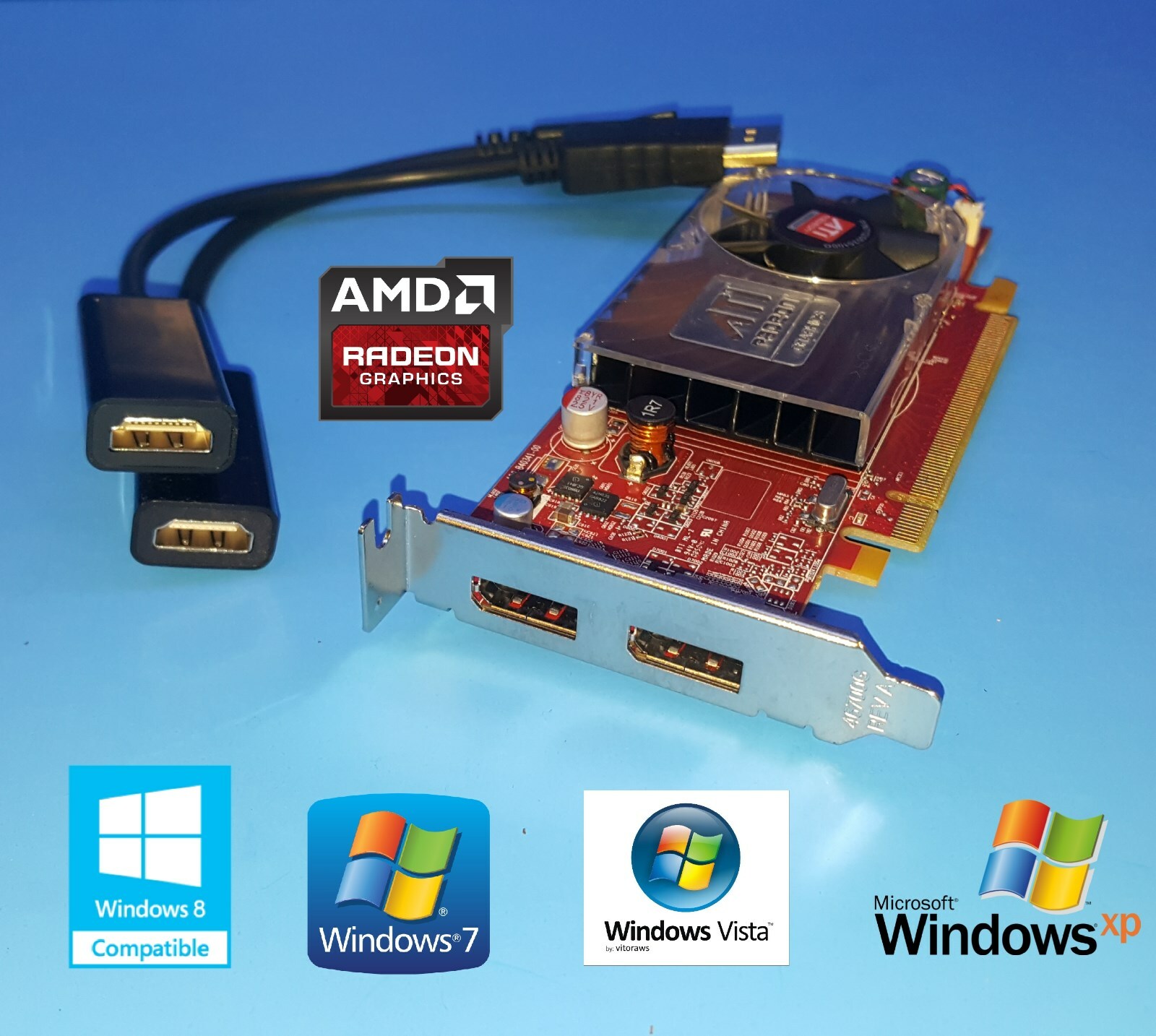 Dell Optiplex 3020 7020 9020 SFF Low-Profile AMD Dual HDMI Video Graphics Card