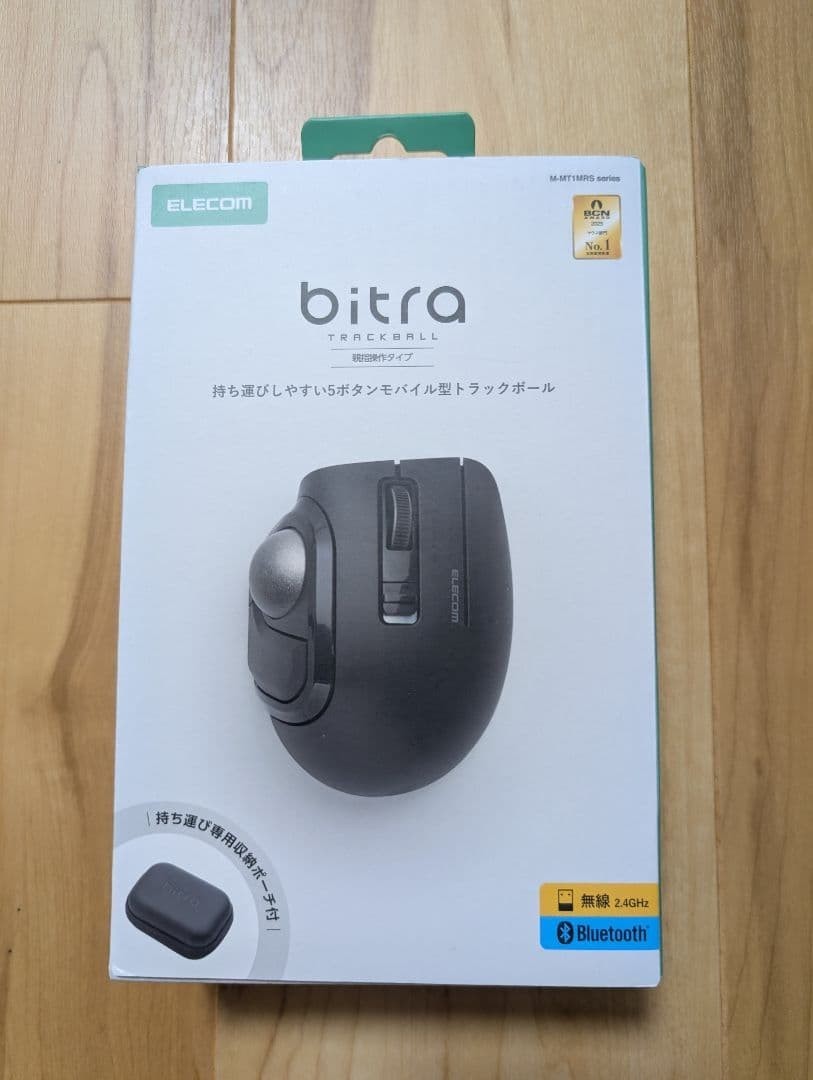 ELECOM bitra Trackball Mouse Quiet Bluetooth 2.4GHz M-MT1MRSABK Black Japan