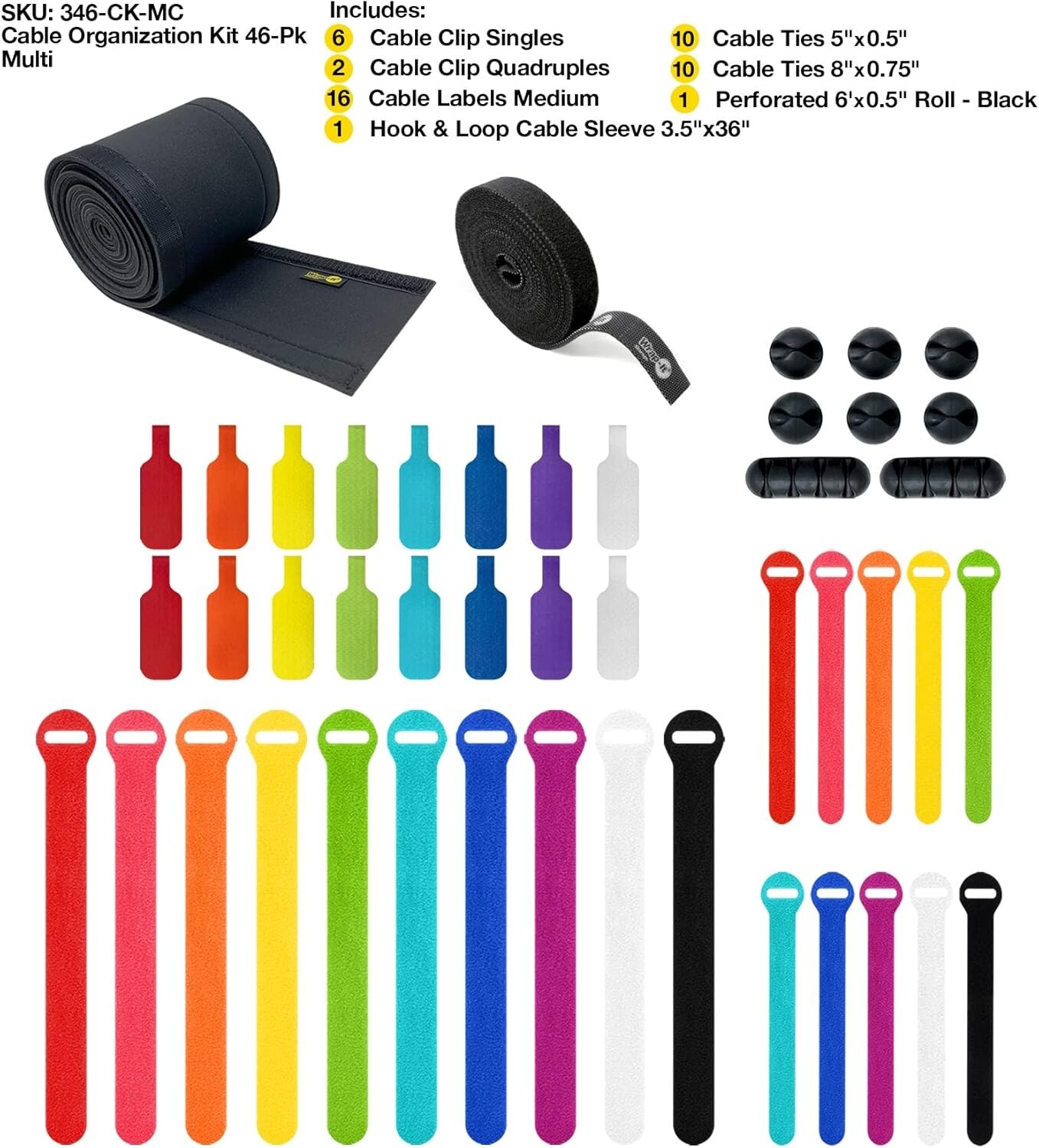Wrap-It 46-Piece Cable Management Kit