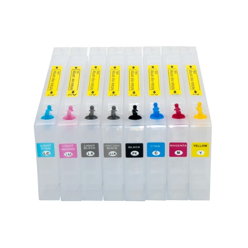 8Color 300ml T5651‑T5659 Reusable Ink Cartridges with Chip Fit for Epson 4800