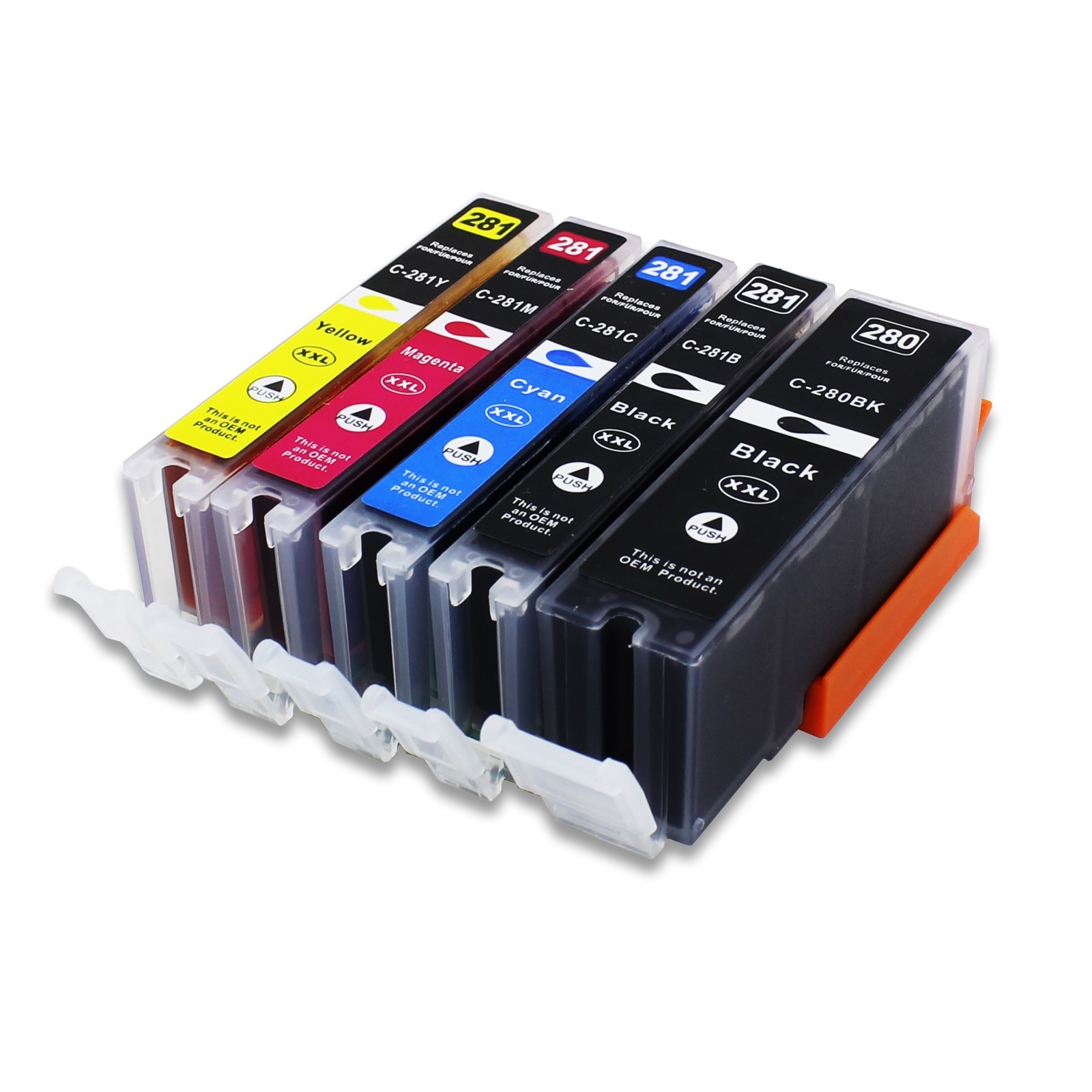 5 Pack PGI-280XXL CLI-281XXL Ink for Canon TR7520 TR8520 TS6120 TS8120 TS9120