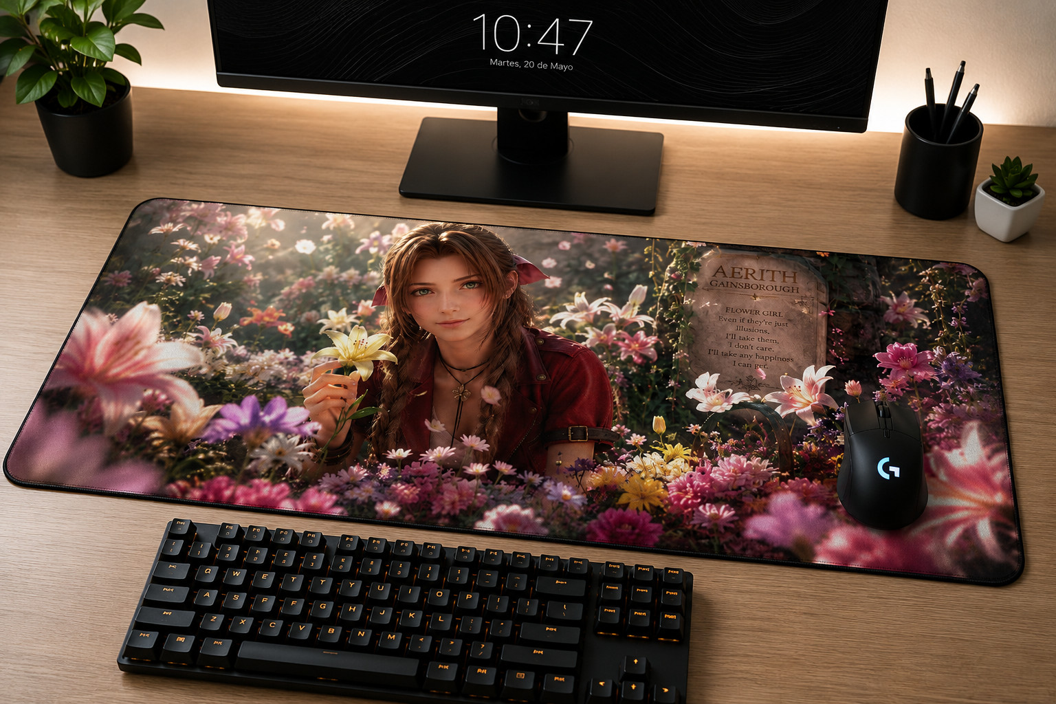 Aerith Final fantasy VII XXL Gaming Mouse Pad desk mat cloud Tifa Sephiroth