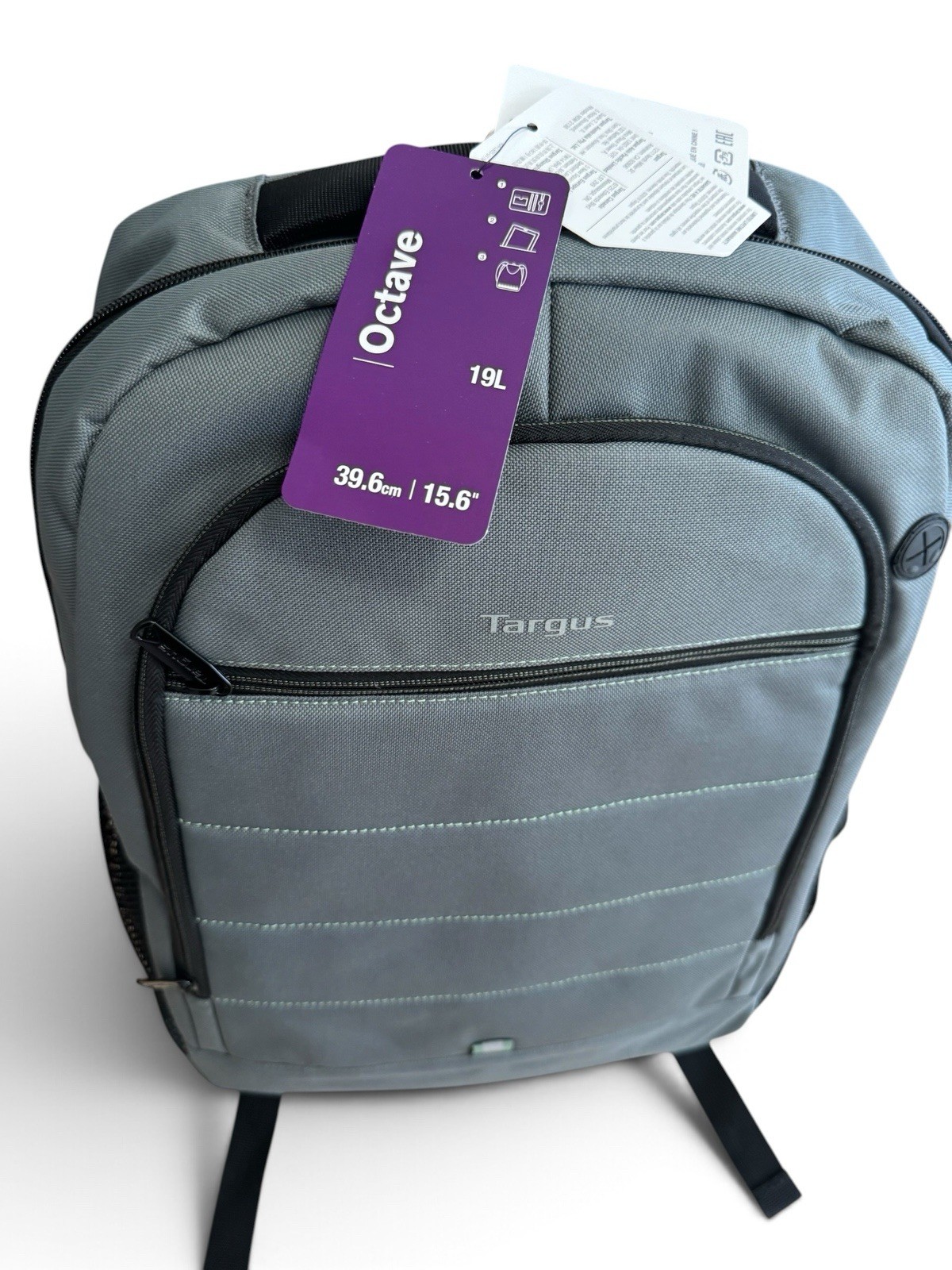 Targus Octave For 15.6 Inch Laptop Backpack Gray TBB593GL 19L New With Tags 19”