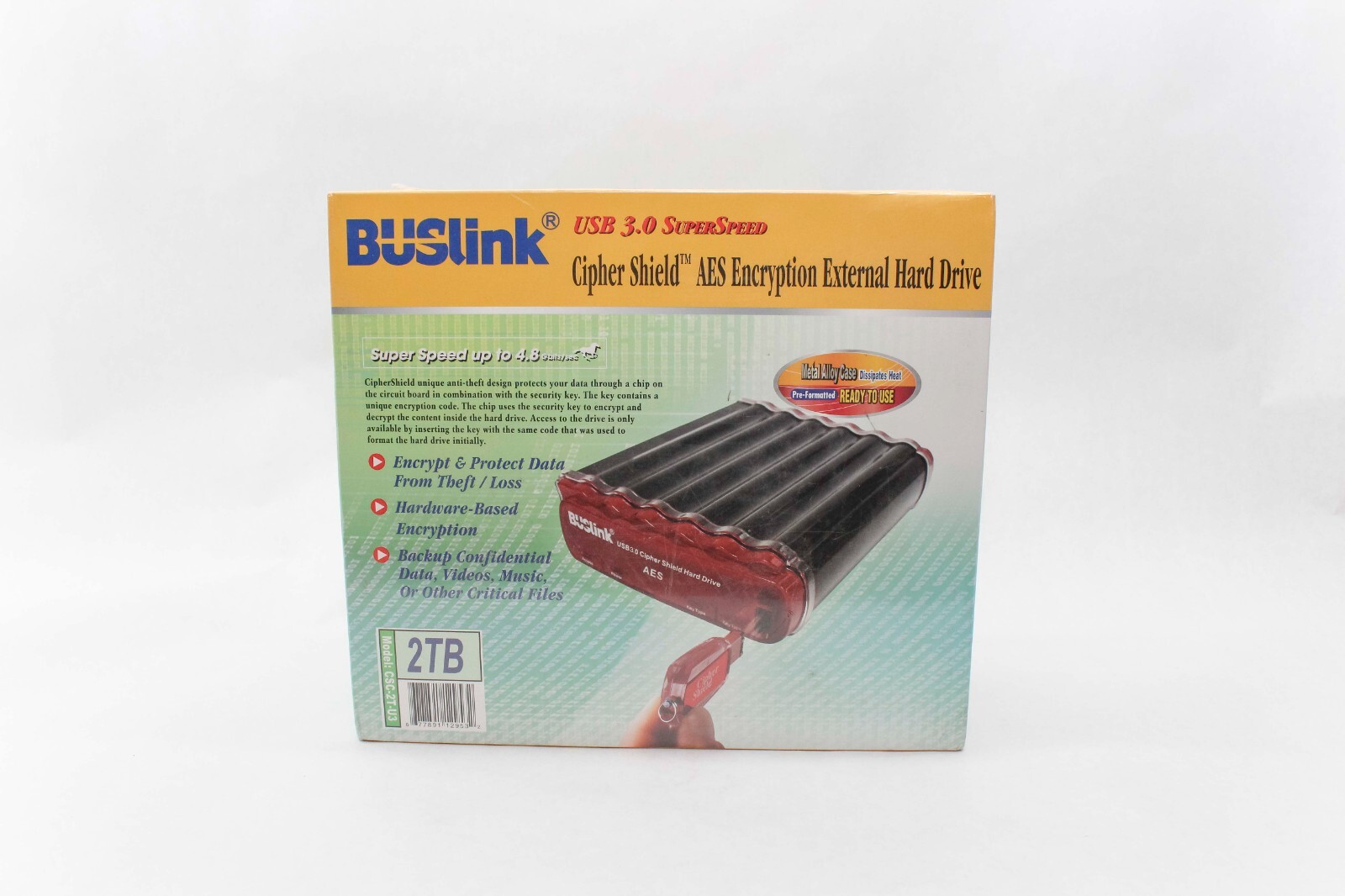 2TB BUSlink CipherShield AES 512-bit Key USB 3.0 eSATA HDD Desktop Drive