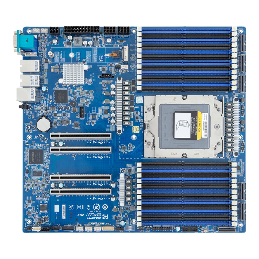 Gigabyte MZ33-AR1 DDR5 Server Motherboard SP5 Support AMD EPYC 9005/9004 CPU 处理器