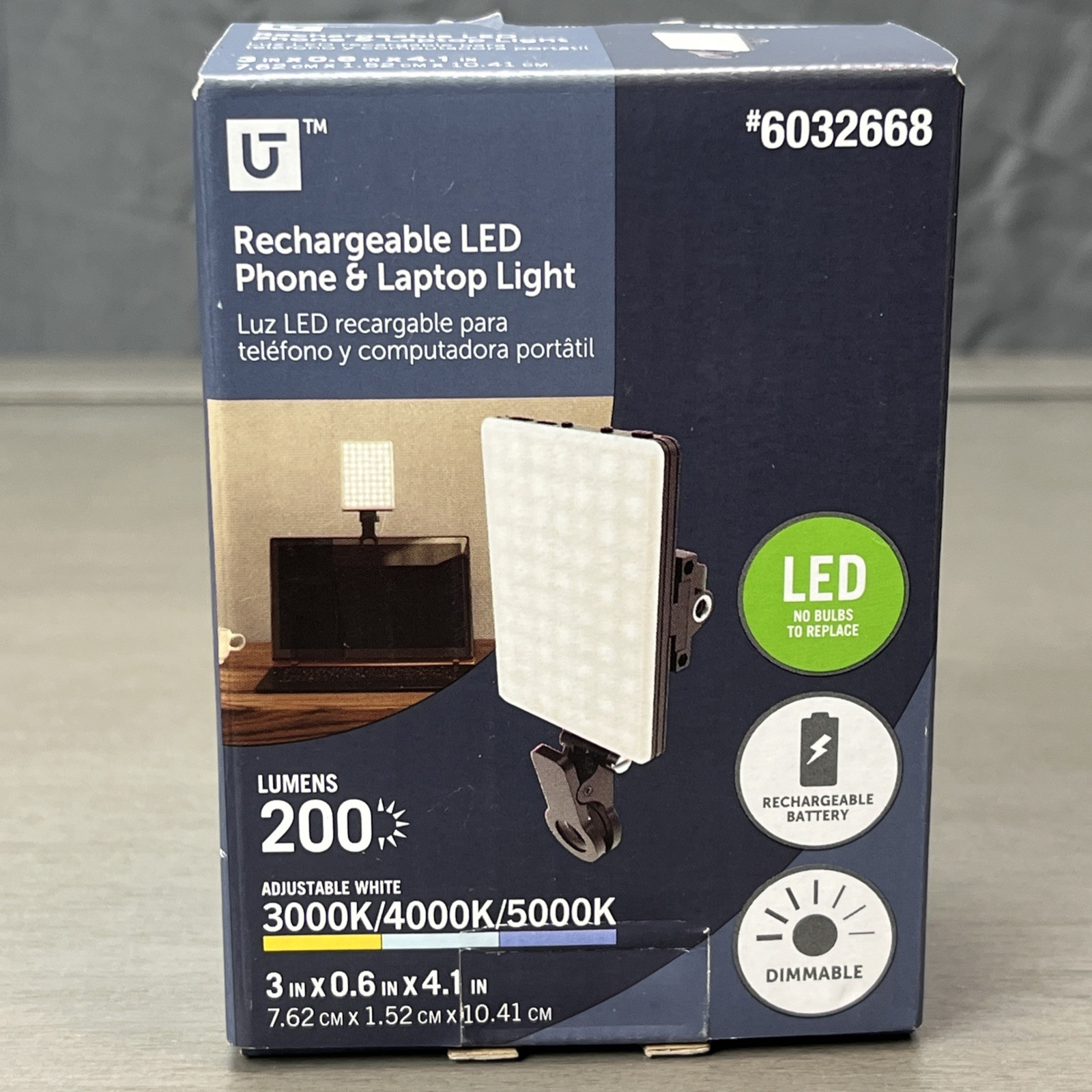 Utilitech Rechargeable Clip-on LED Light for Phone Tablet or Laptop Cooking NIB