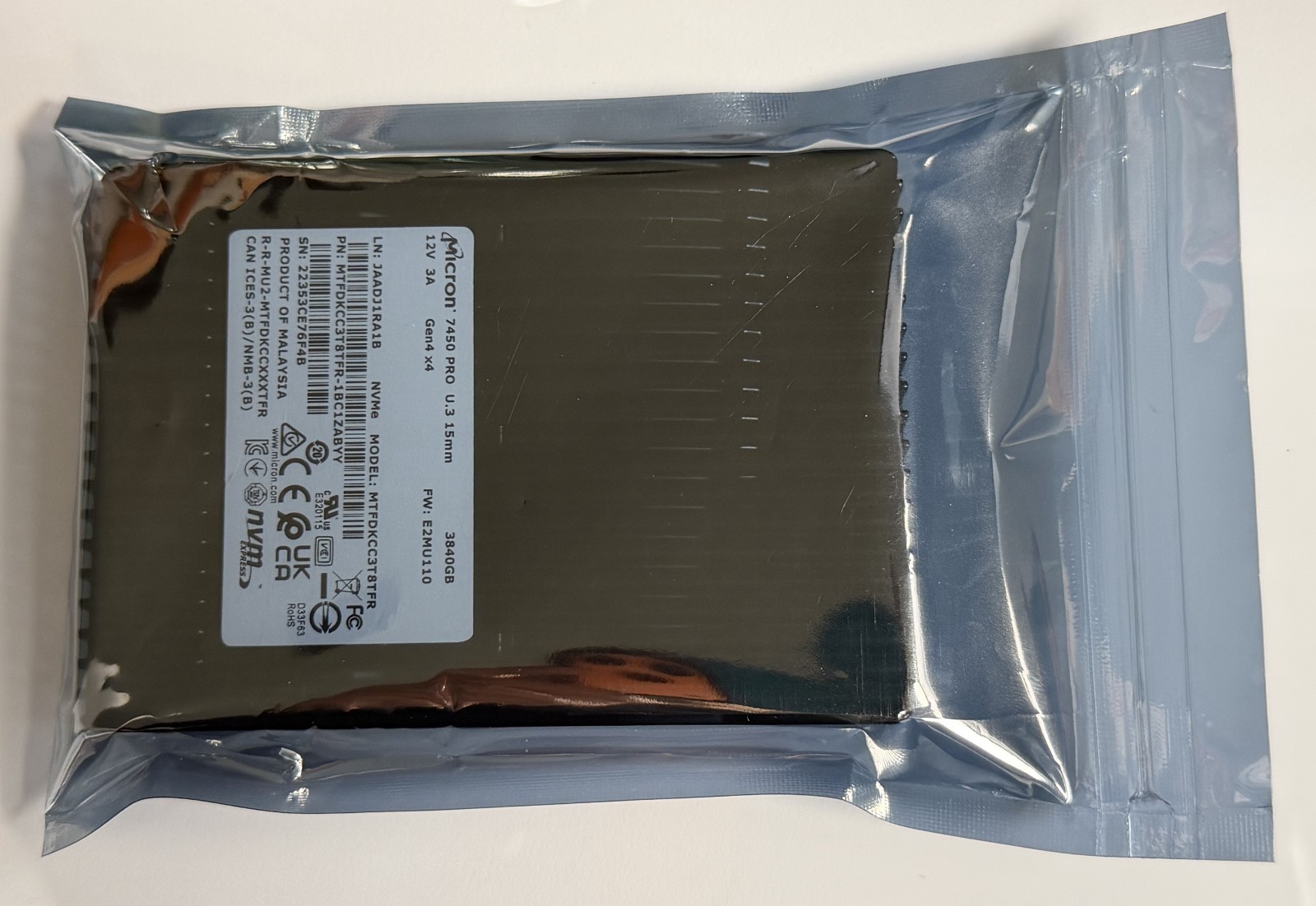 0 readwrite Micron 7450 Pro 384TB SSD U3 25  NVME MTFDKCC3T8TFR1BC1ZABYY G1N