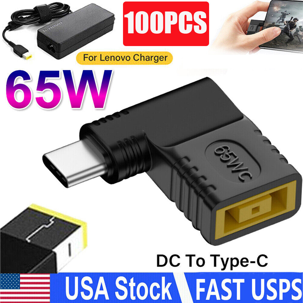 100PC USB C Type C To PD Power Charger Adapter Square Converter For Lenovo 65W