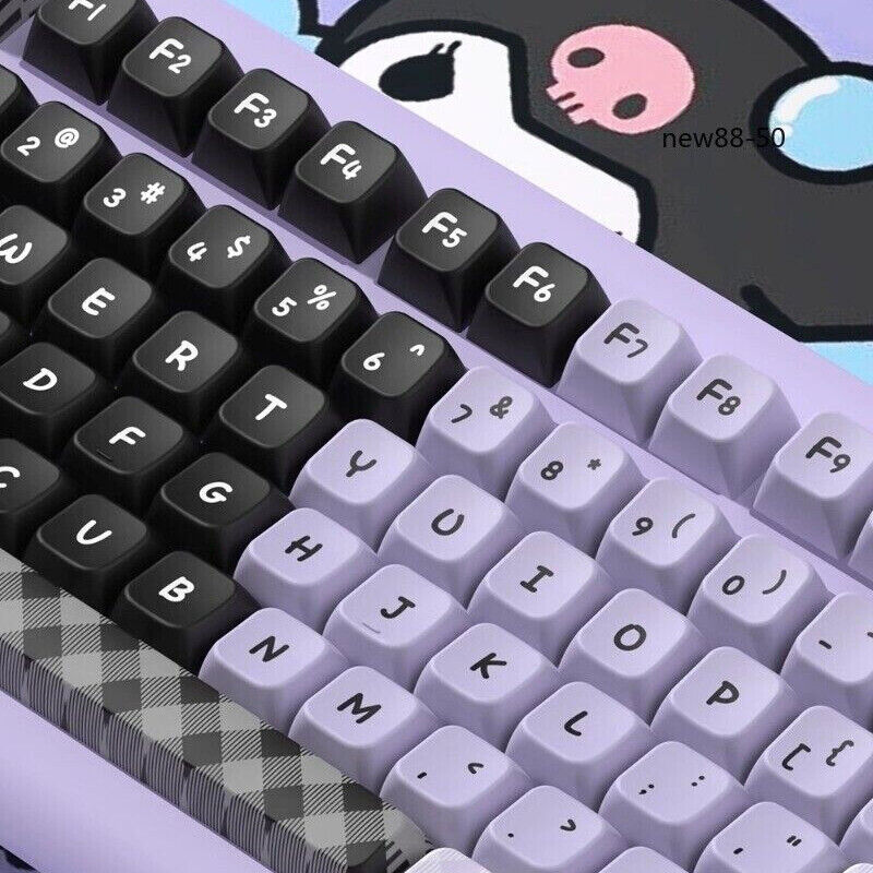 Kulomi Cute Tong Black Pink Purple key Cap MDA Height Alice Mechanical keyboard