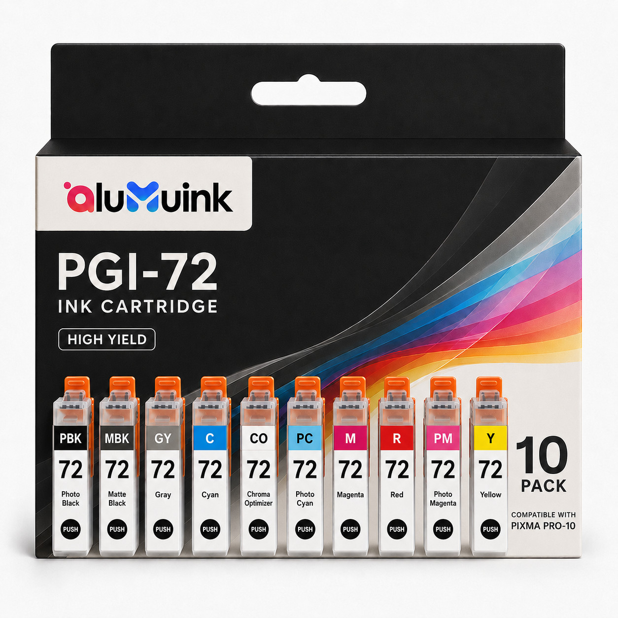 PGI-72 Ink Cartridge for Pixma Pro-10 Pro-10s MBK/GY/M/R/PM/Y/PBK/C/CO/PC