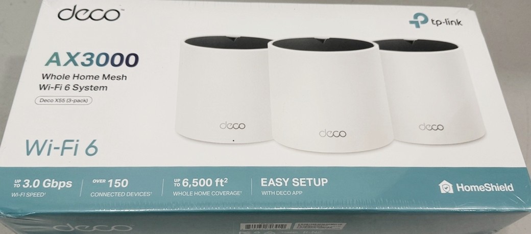 TP-Link Deco X55 AX3000 Whole Home Mesh Wi-Fi 6 System, 3 Pack, Brand-New