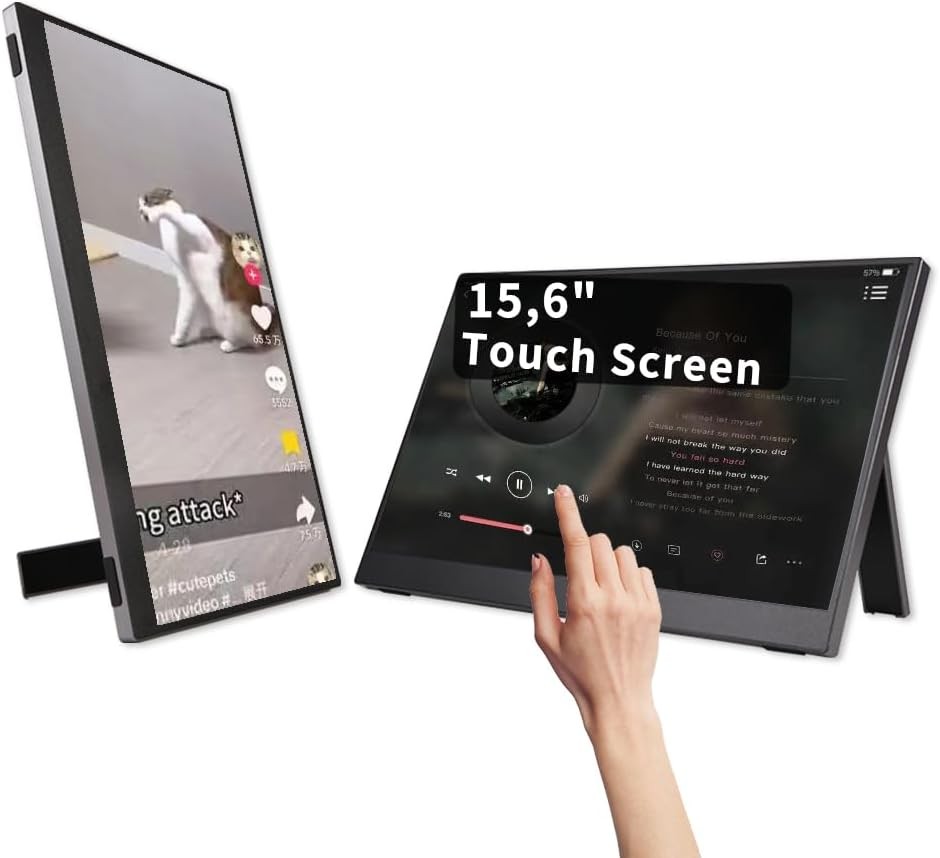 15.6 Inch Portable Touchscreen Monitor 1080P IPS for Gaming & Computer Display
