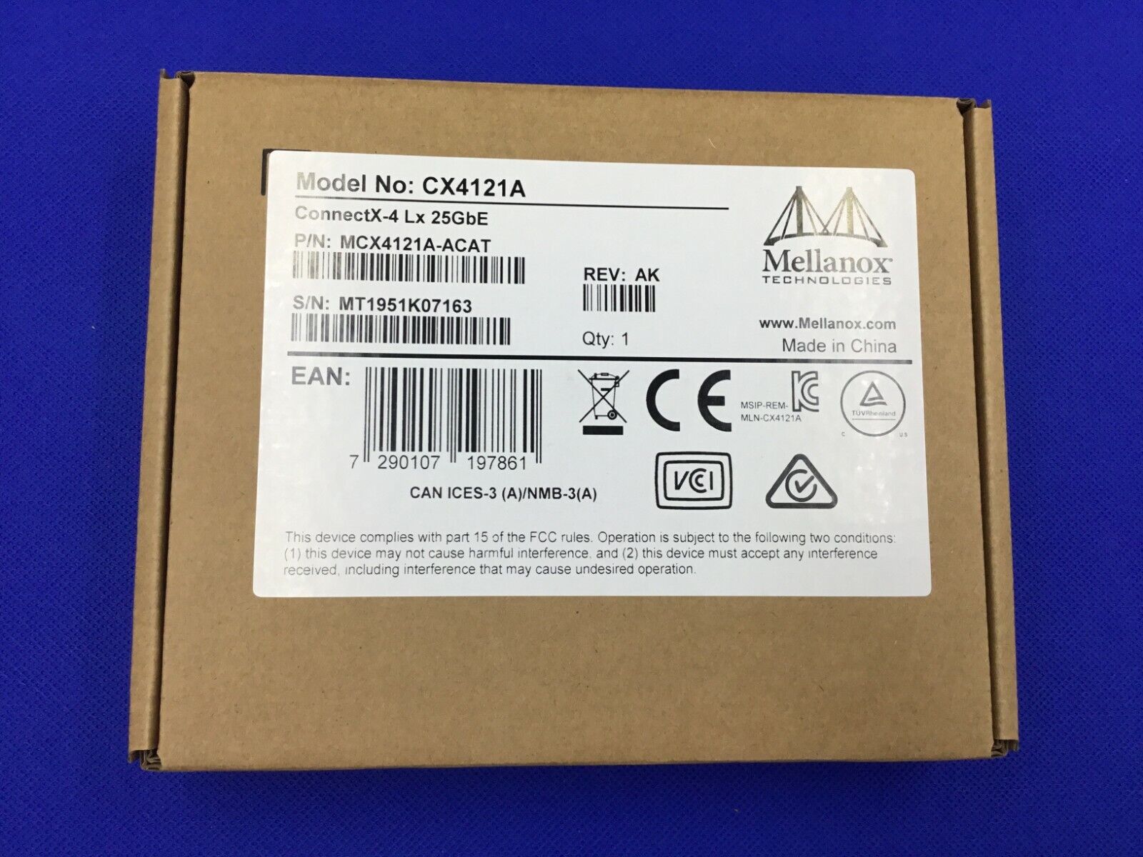 MCX4121A-ACAT Mellanox ConnectX-4 25GbE Dual-Port SFP28 Adapter Card CX4121A