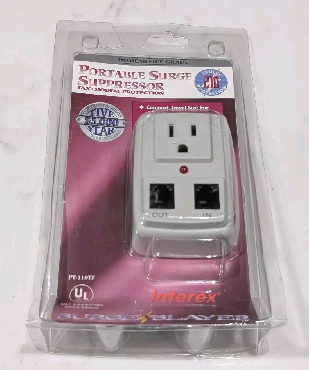 New Interex Surge Slayer Portable Surge Suppressor with Fax/Modem Protection 🔌