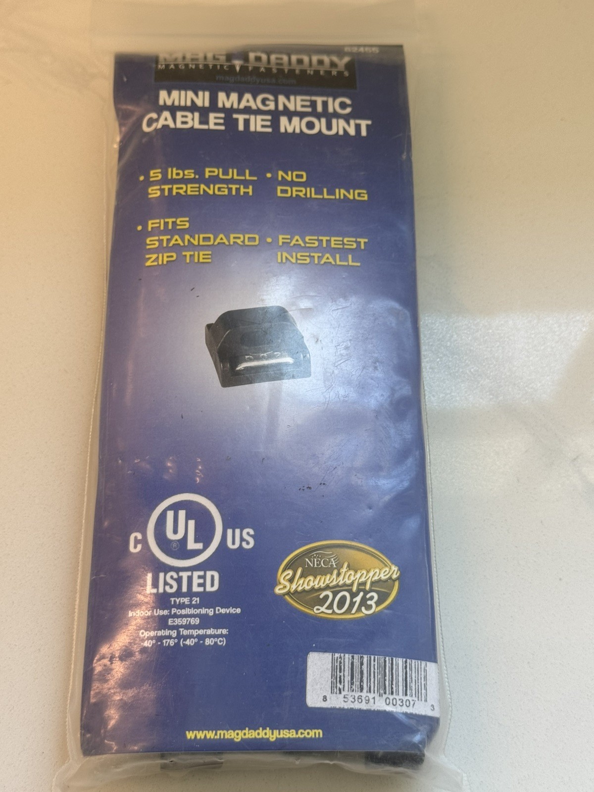 Mag Daddy Mini Magnetic Cable Tie Mount Black 5lbs Pull Strength 100 Pack 62455