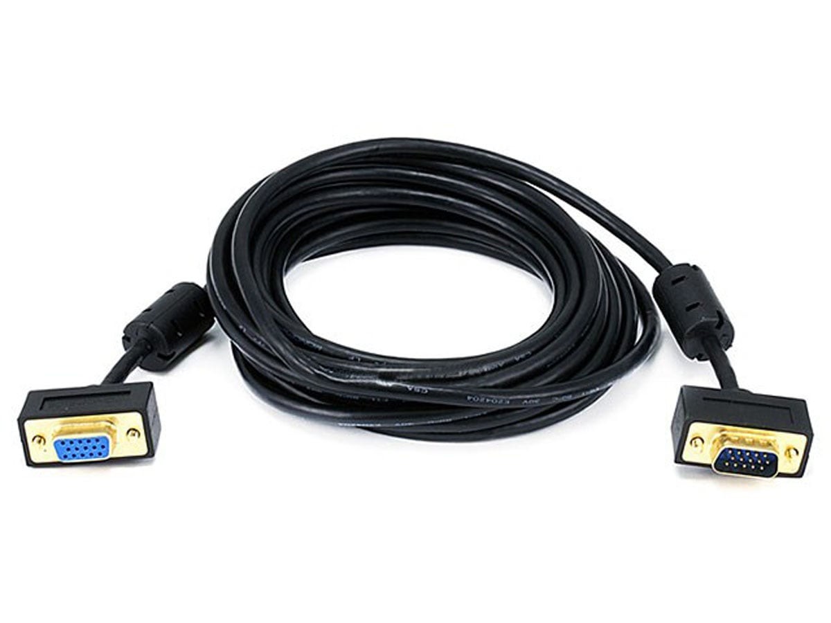 Monoprice Ultra Slim SVGA Monitor Cable M/F Ferrites 15ft 6372 A04