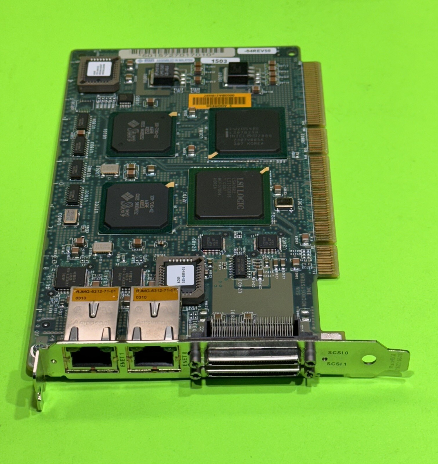 Sun 501-5727 Dual FastEthernet / Dual LVD/SE Ultra-2 SCSI PCI Adapter X2222A