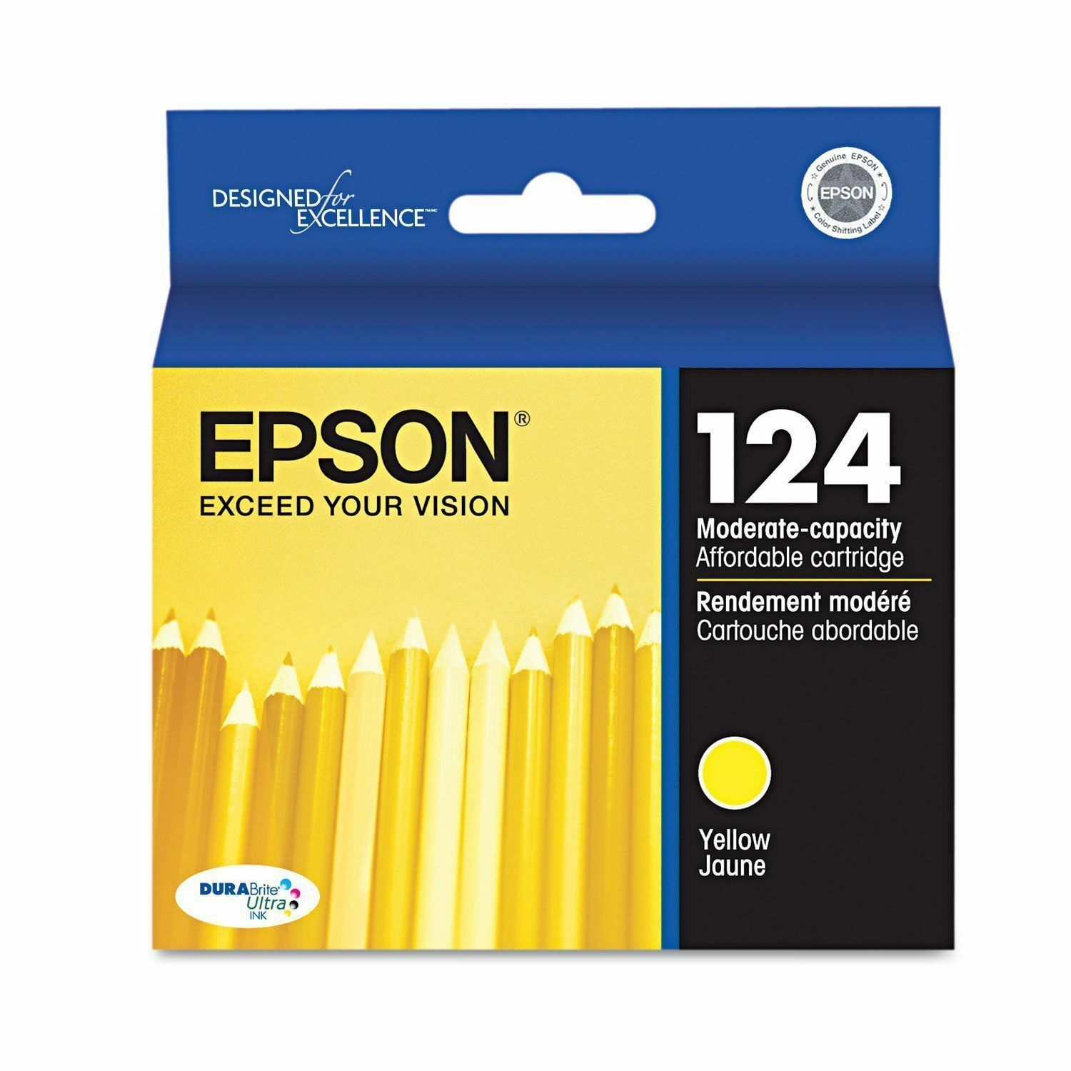 NEW Epson 124 T1244 Yellow Ink Cartridge T124420 Genuine 