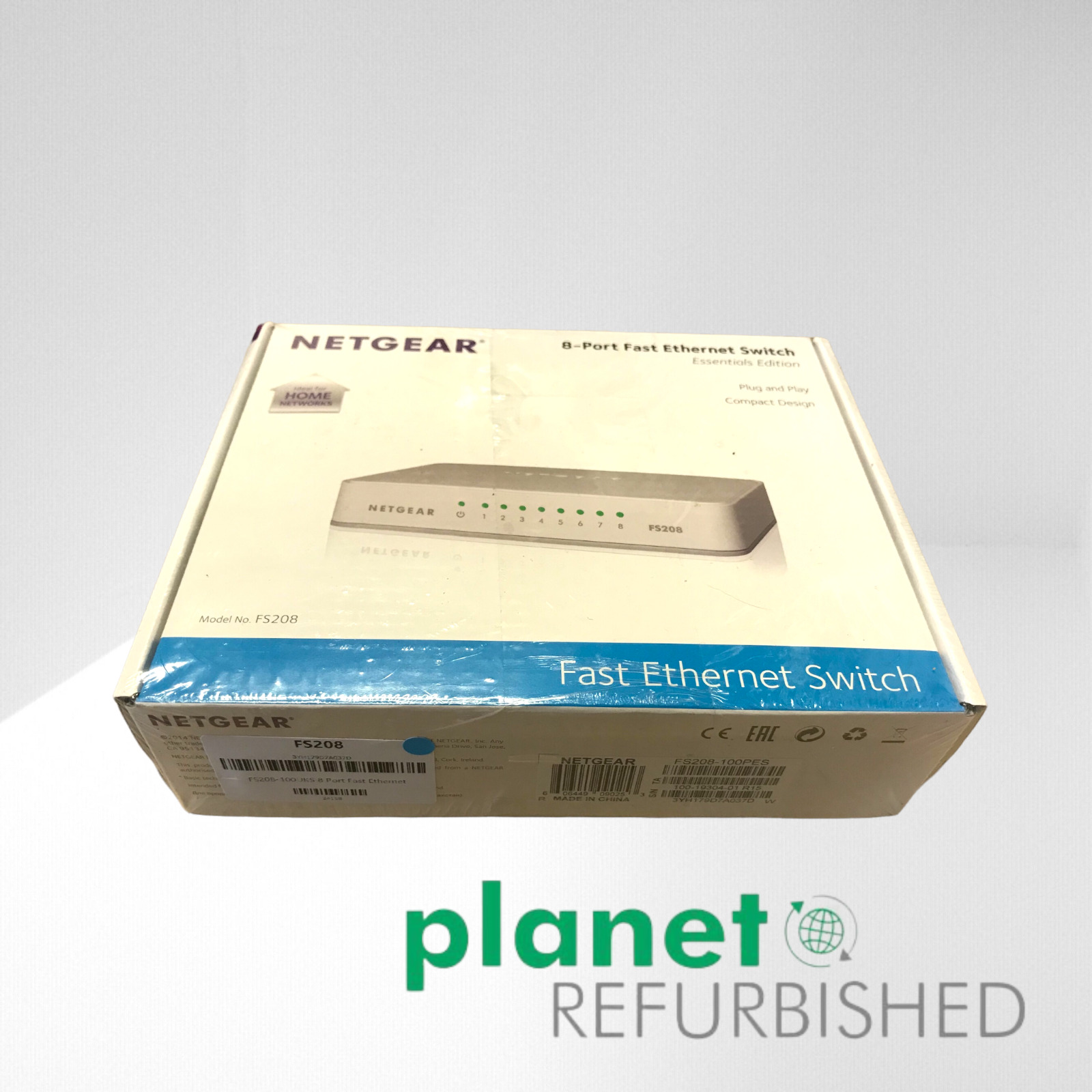 ✅ FS208 NETGEAR FS208-100UKS 8 Port Fast Ethernet 10/100 Mbps Switc