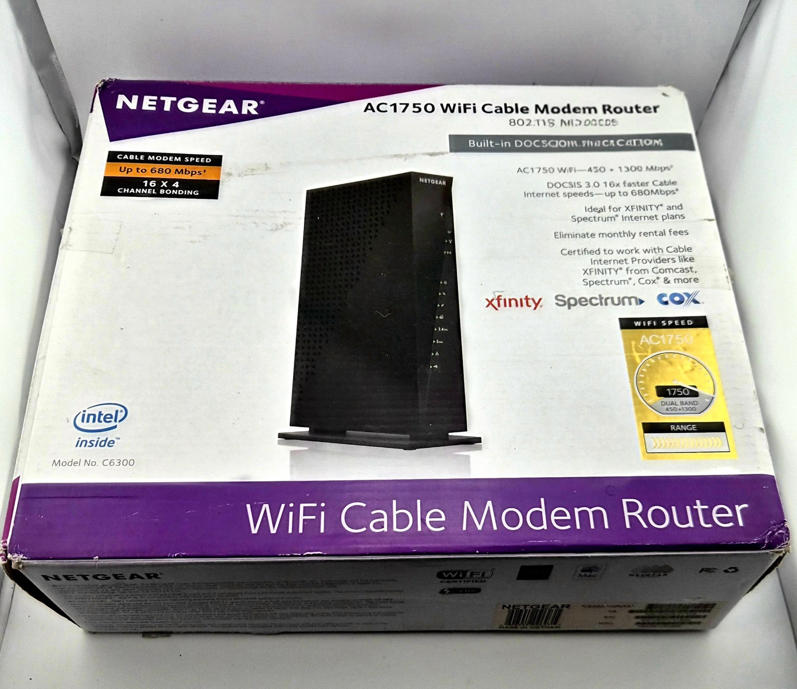 NETGEAR C6300 AC1750 WiFi Cable Modem Router DOCSIS 3.0 NIB