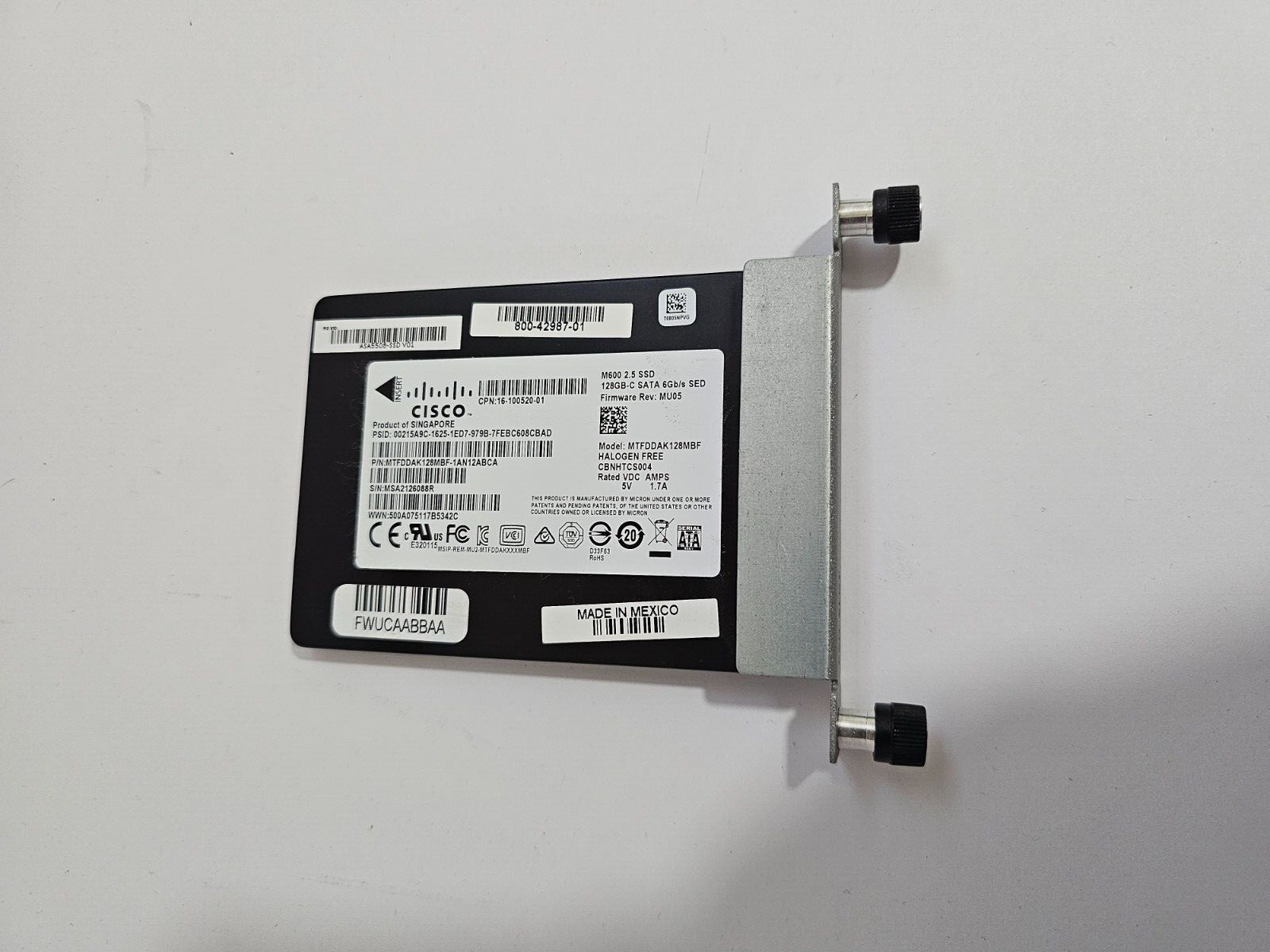 Cisco ASA5508-SSD++ 120Gb MLC SSD For ASA5508 w/ Tray TAA