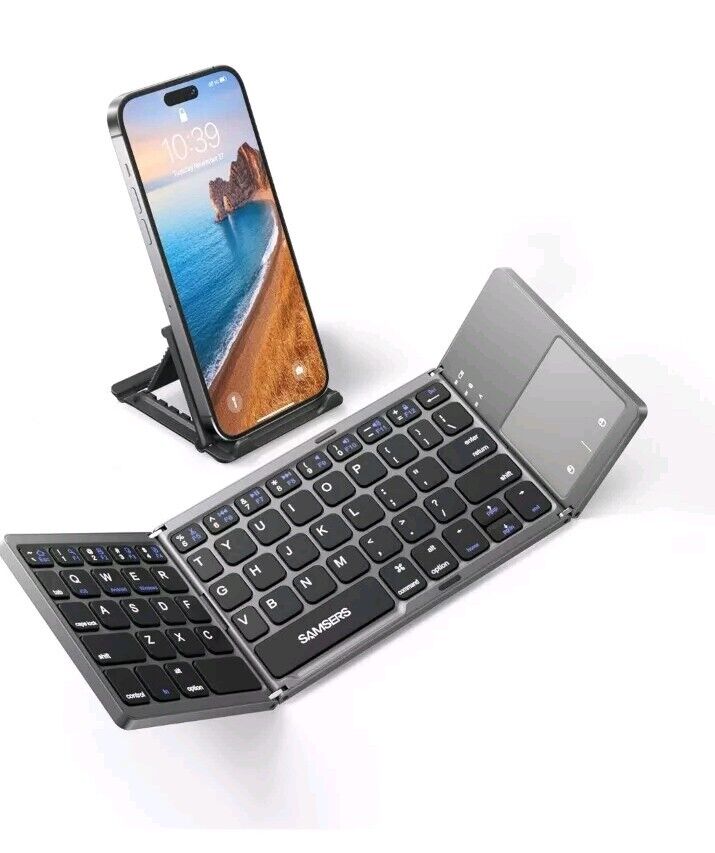  SAMSERS Foldable Bluetooth Keyboard With Touchpad For Windows, Android, IOS