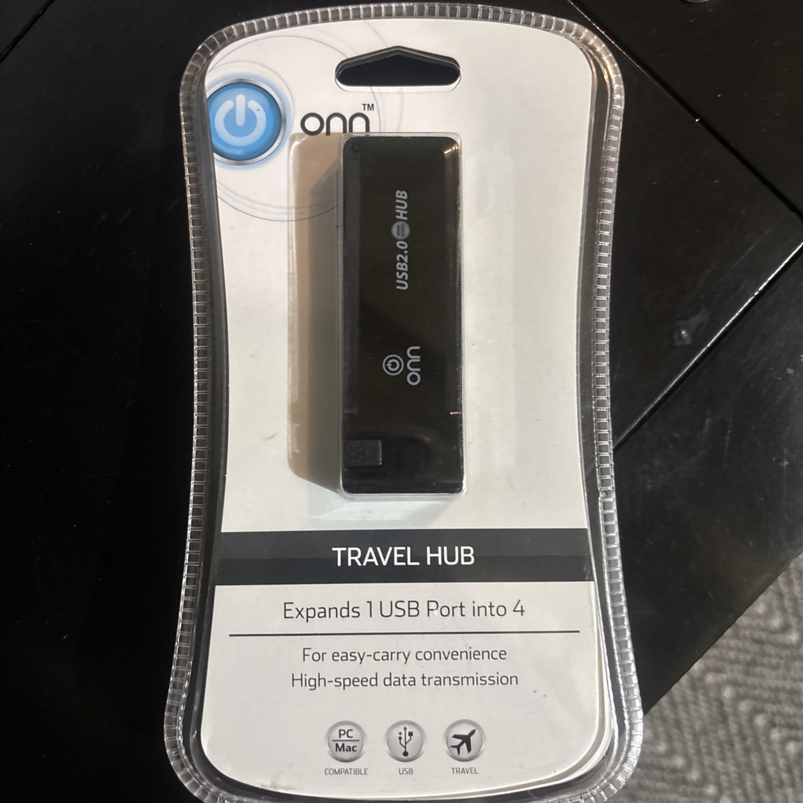 ONN Travel USB 2.0 Hub  New – Compact & Portable 681131542265