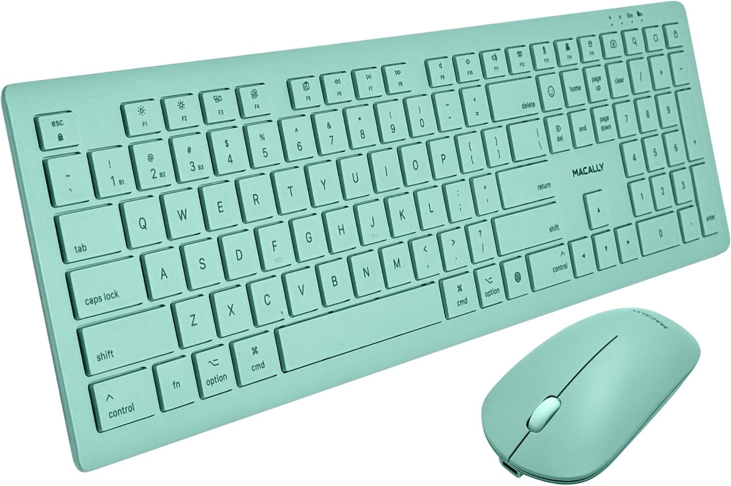 Macally Wireless Keyboard and Mouse Combo for Mac mini/Pro, iMac, MacBook, iP...