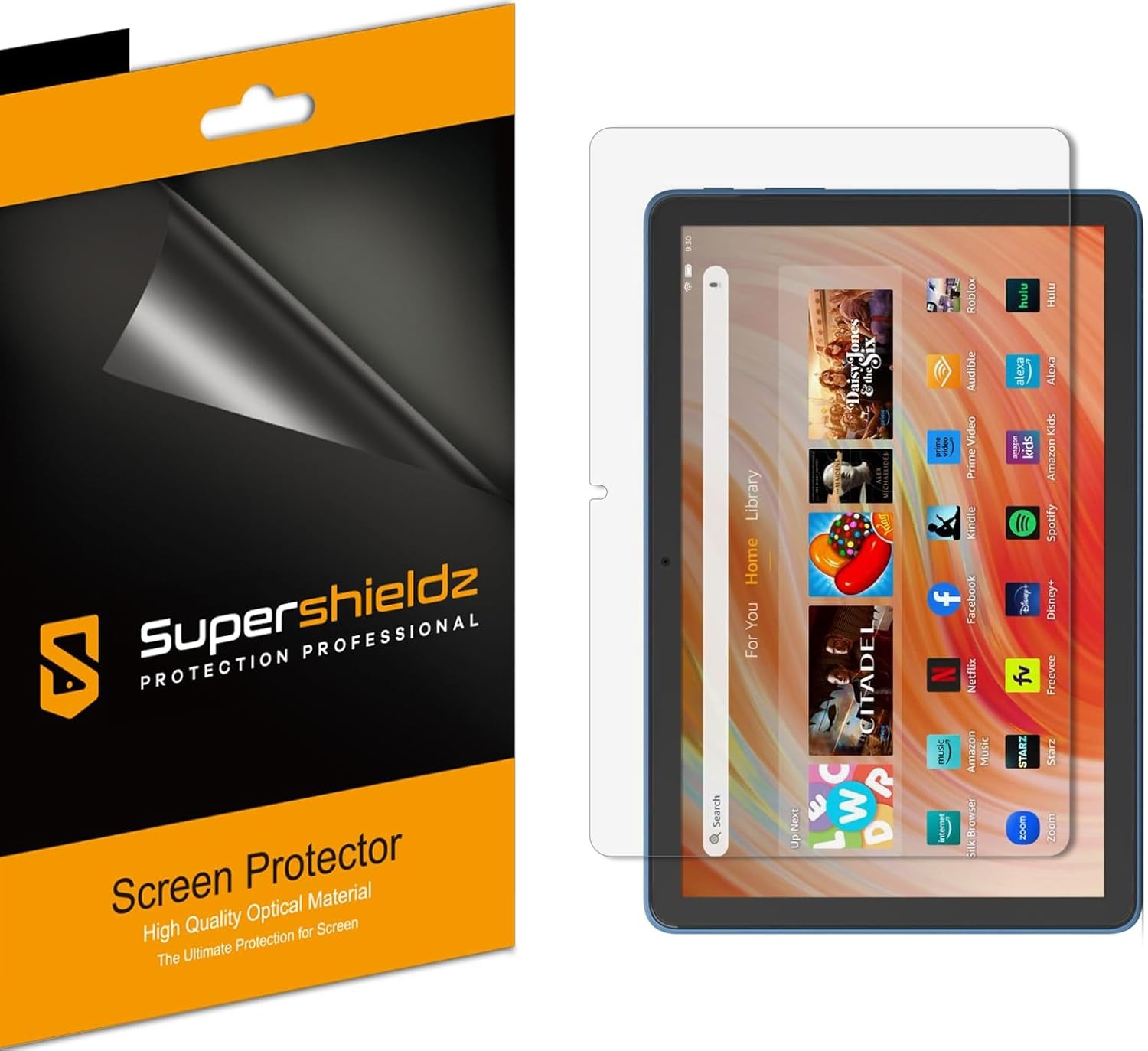 (3 Pack) Clear Shield Screen Protector for Fire HD 10 / Plus Tablet 10.1 inch