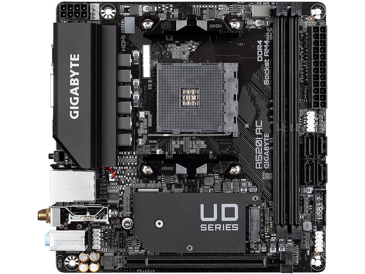 GIGABYTE A520I AC mITX AM4 Direct 6 Phases Digital PWM Motherboard 55A DrMOS