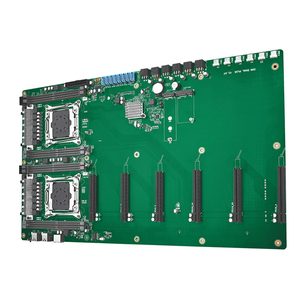 X99 DUAL PLUS motherboard support 6 GPU Graphics card LGA 2011-3 E5 V3 V4