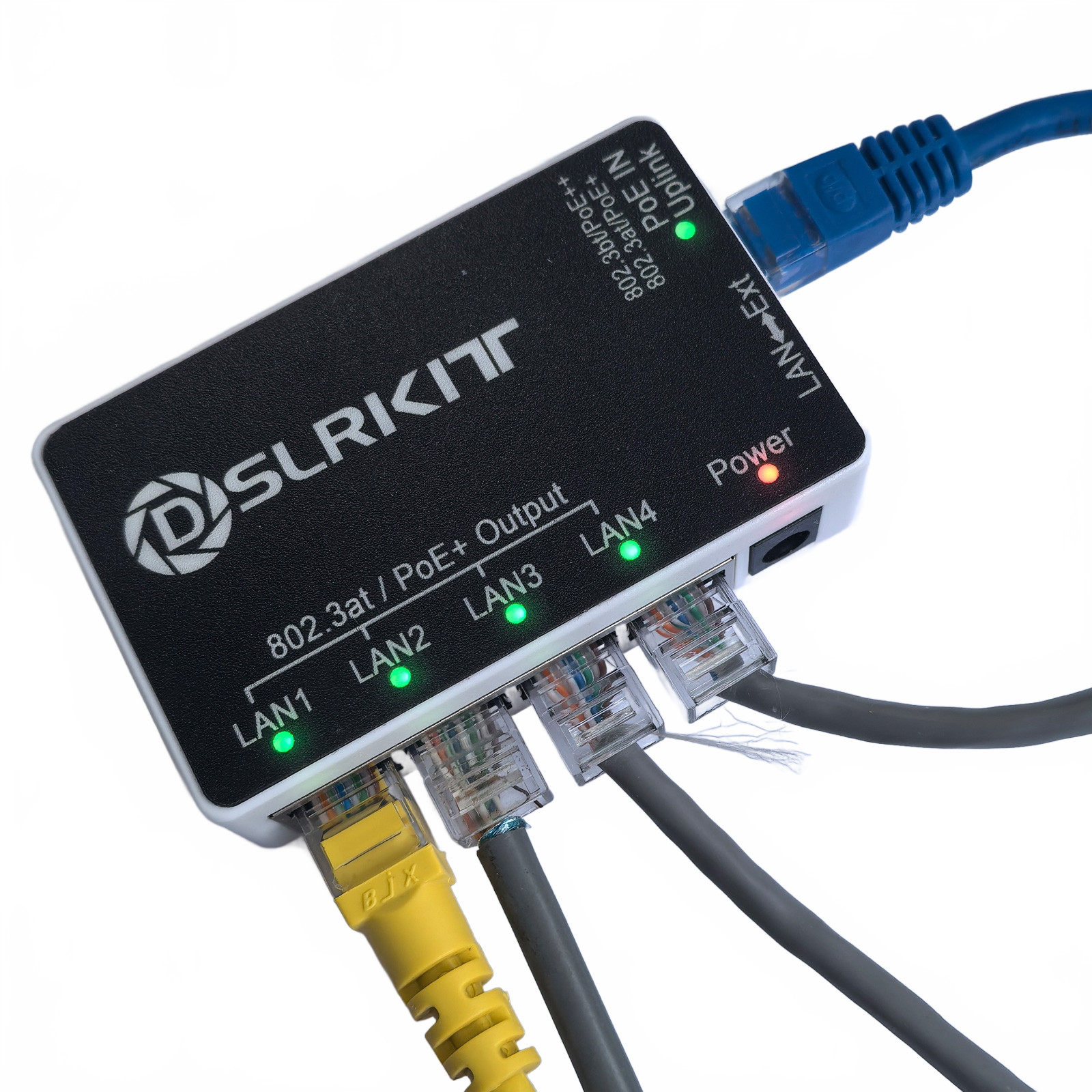 PoE++ 90watt 5 Port Gigabit PoE Passthrough Switch PoE Extender Repeater 802.3bt