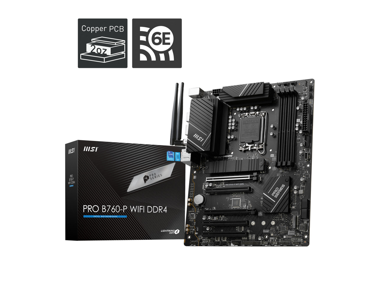 MSI PRO B760-P WIFI DDR4 LGA 1700 (l12th&13th Gen), SATA 6Gb/s  motherboard,