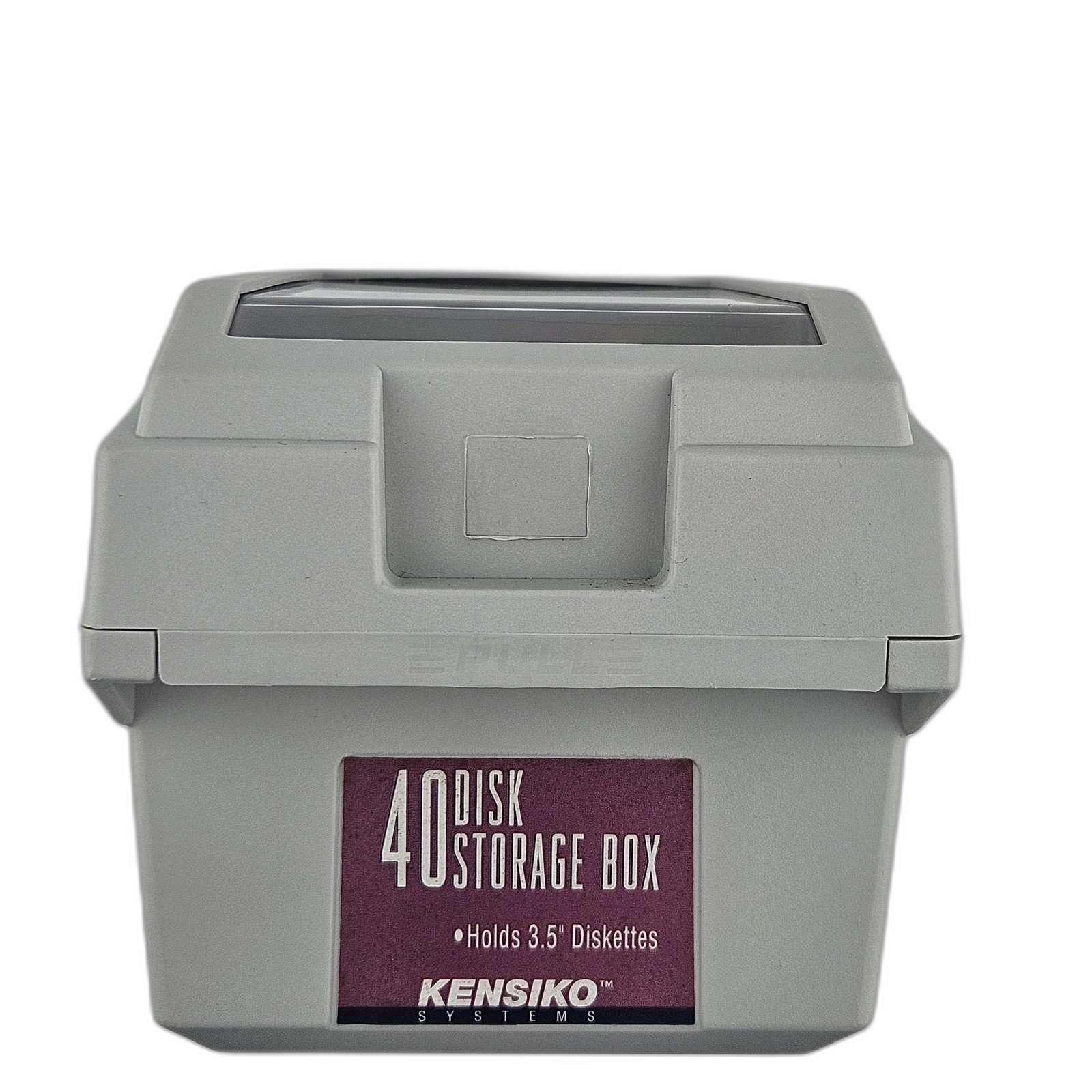 Vintage Kensiko 3.5" Floppy Diskette Storage Box Case Holds 40 Dove Grey 654509
