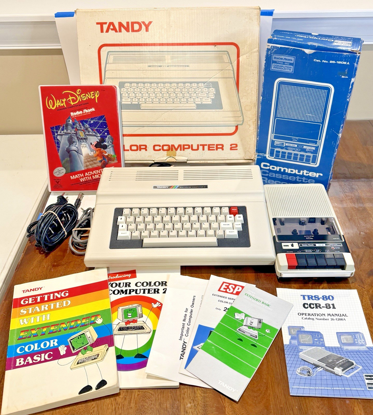 Radio Shack Tandy TRS-80 Color Computer 2 (CoCo 2) with CCR-81 Cassette Recorder