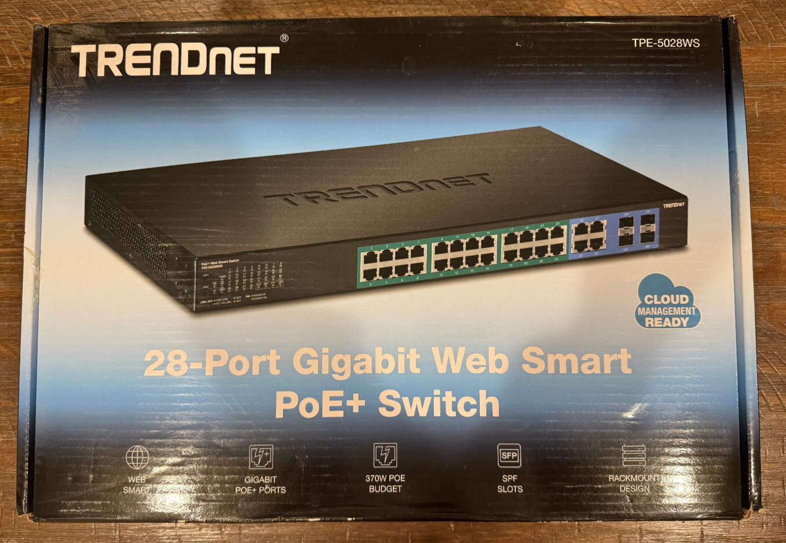*NEW & UNUSED* TRENDnet 28-Port Gigabit Web Smart PoE+ Switch (TPE-5028WS)