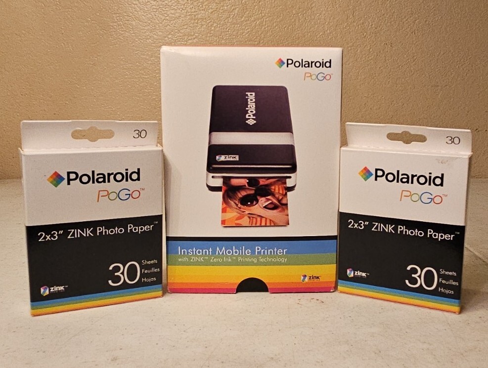 New Polaroid PoGo Instant Mobile Printer Bundle w Zink Photo Paper