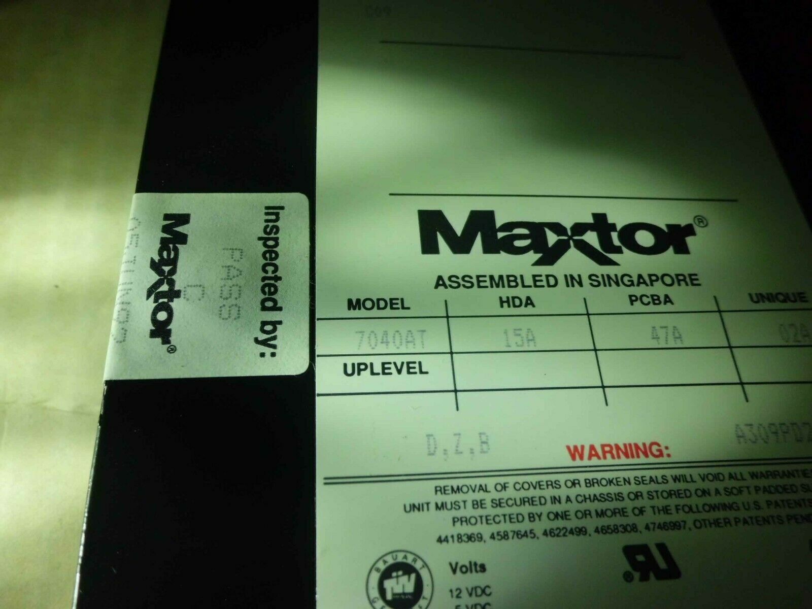 7040AT MAXTOR 40MB IDE HARD DRIVE