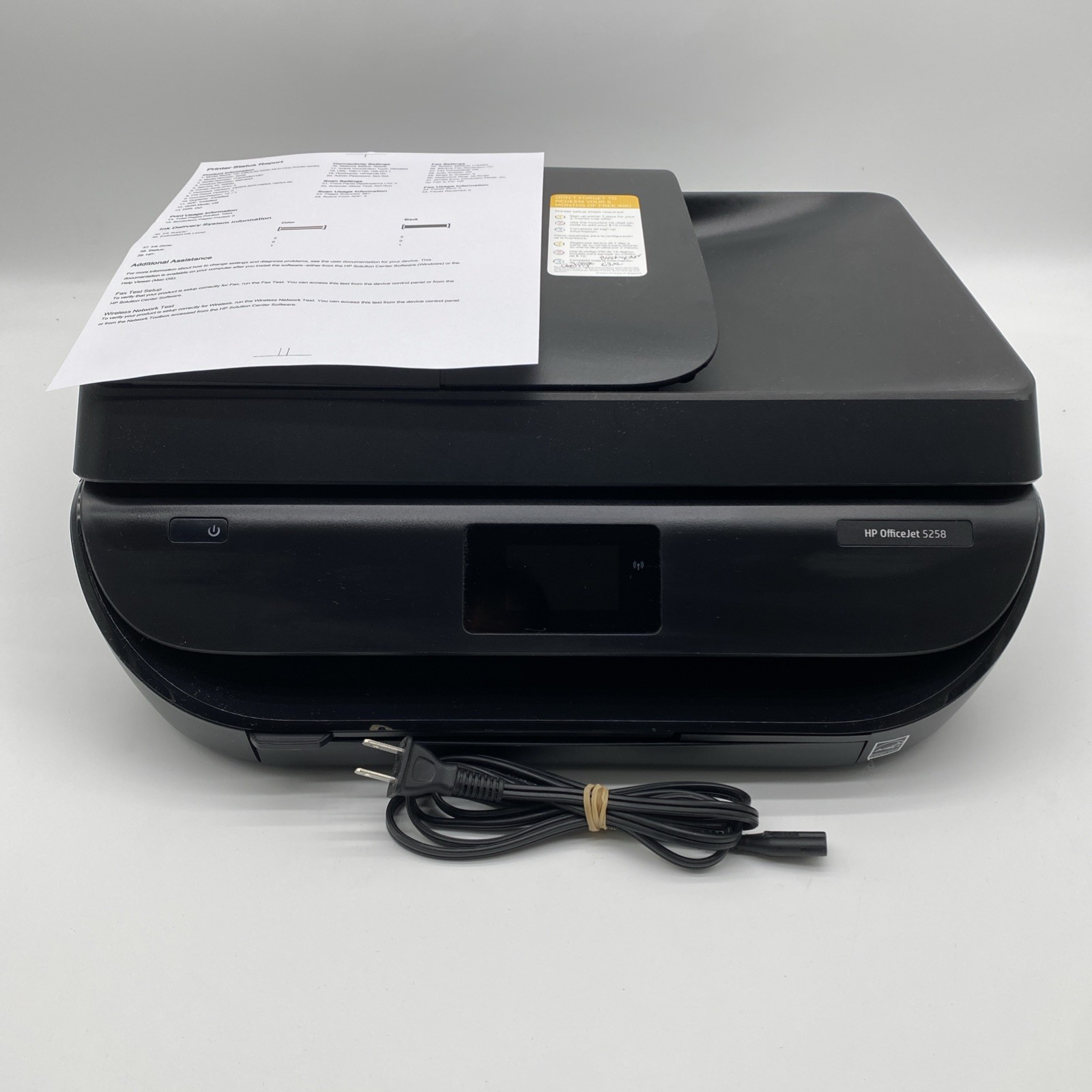 HP OfficeJet 5258 All-in-One Wireless Inkjet Printer 1008 Pages Printed New Ink