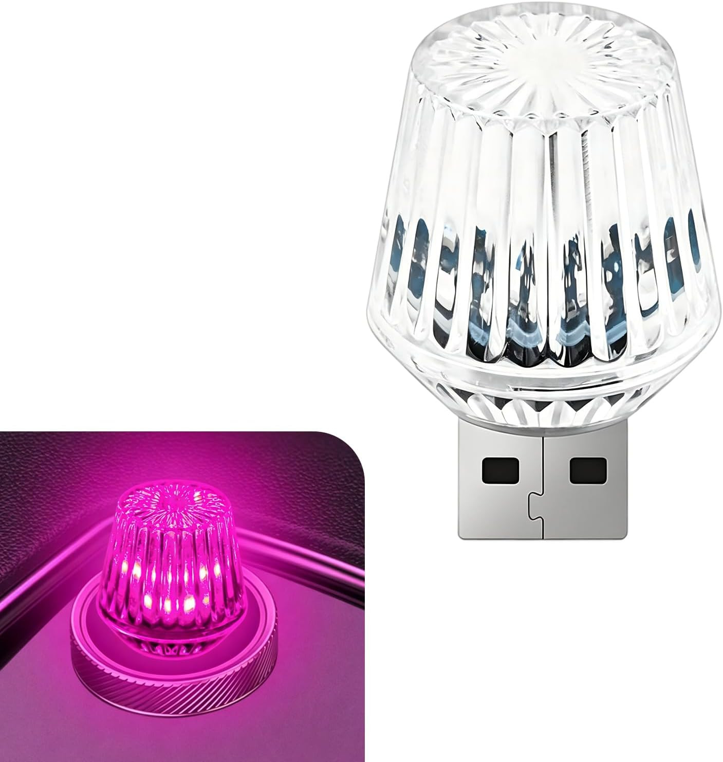 USB LED Car Interior Atmosphere Lamp, Plug and Play Compact Night Ambient
