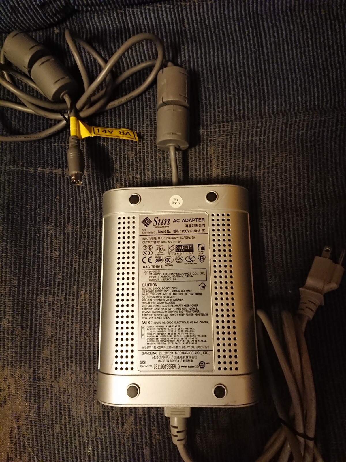 SUN Microsystems AC Adapter model PSCV121101A P/N 370-4910-01 Vintage Samsung