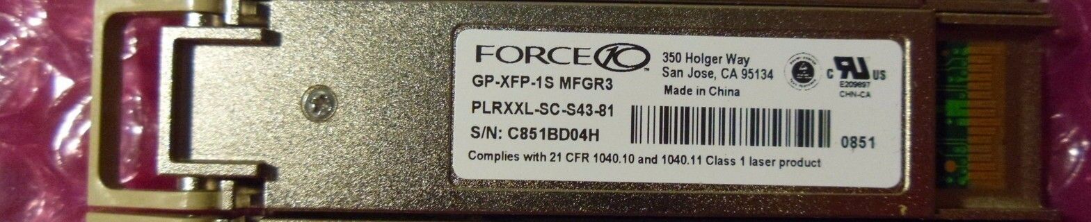 New 10GB FORCE10 GP-XFP-1S MFGR3 PLRXXL-SC-S43-81 XFP Transceiver FTLX8511D3 