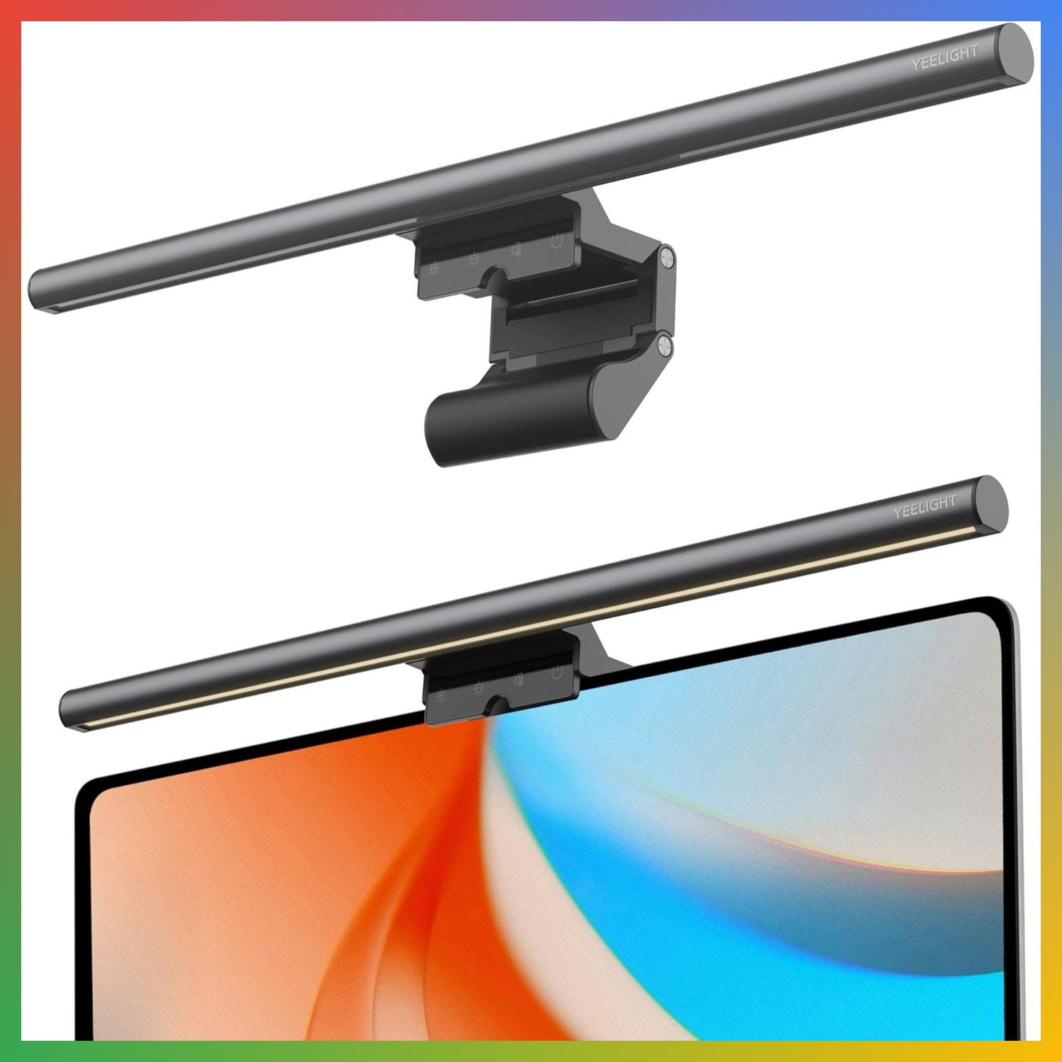 Monitor Light Bar Eye Care Glare Free USB Stepless Dimming Dark Gray