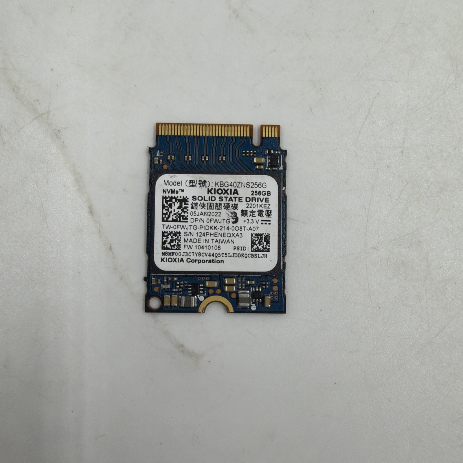 KIOXIA 256GB NVMe M.2 SSD Solid State Drive KBG40ZNS256G 87% Health