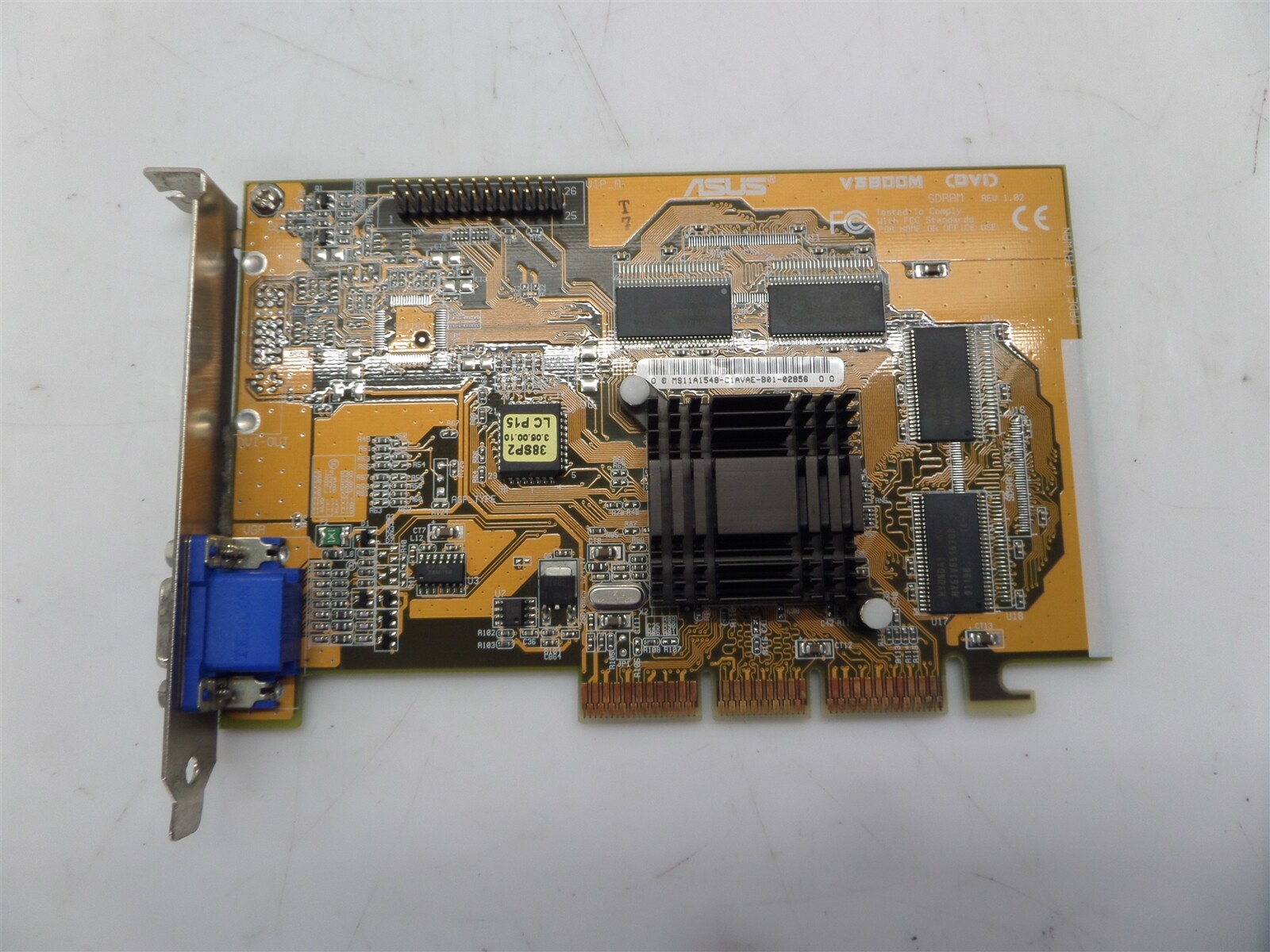 Vintage Asus V3800M VGA AGP Video Graphics Card