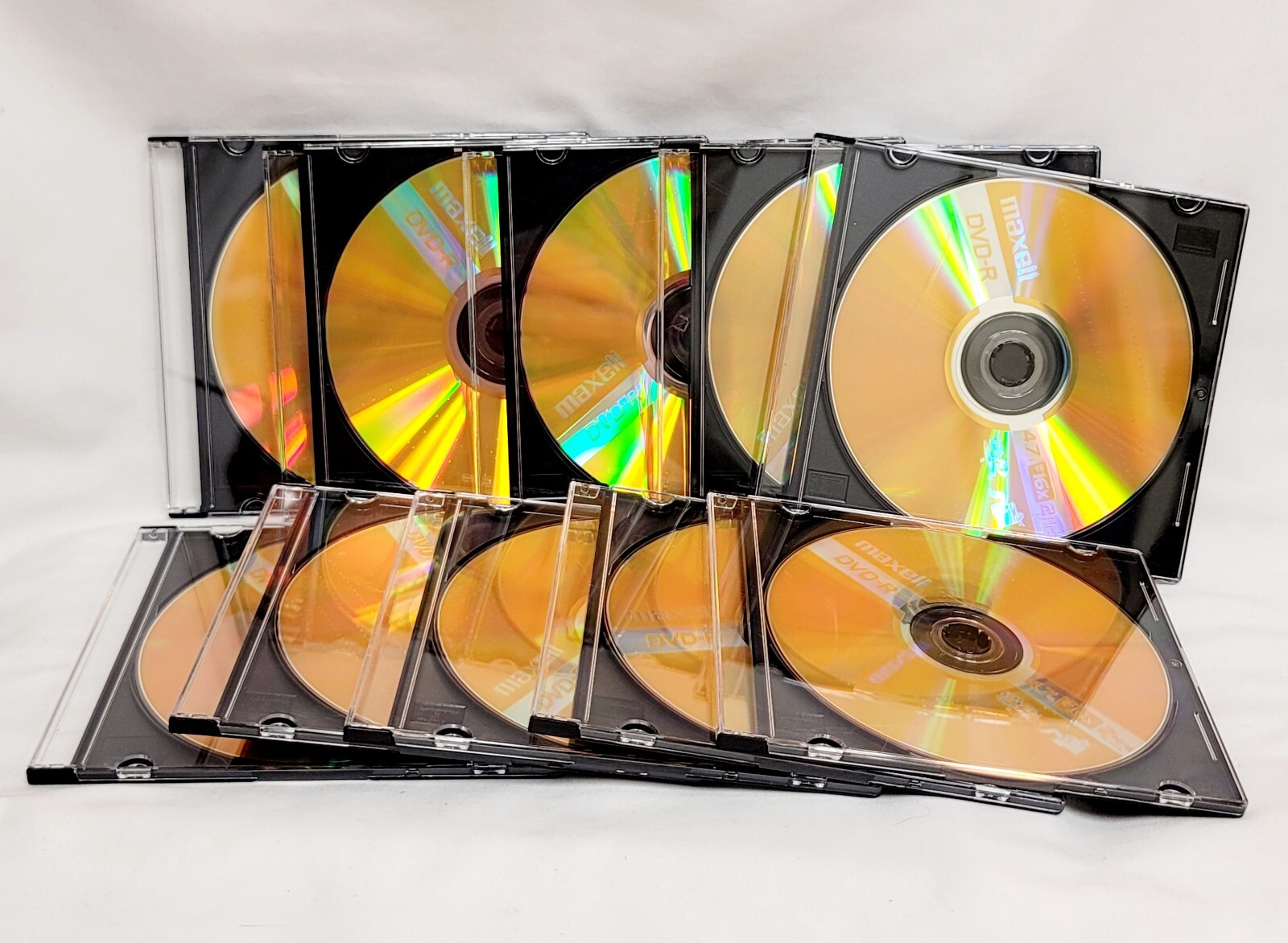10 Maxell DVD-R 4.7GB Up To 16X 2 HRs SP Mode Recordable 10 Discs