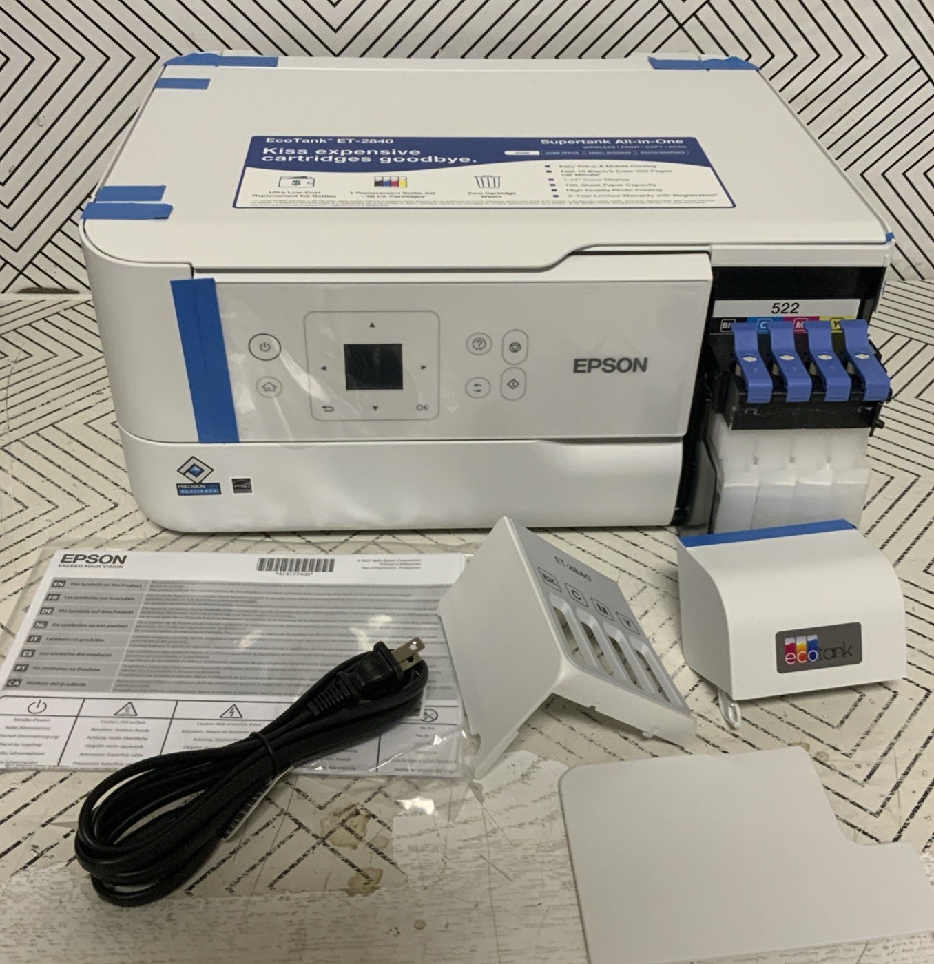 🗝️  Epson EcoTank ET-2840 Color Inkjet All-In-One Printer, White 👉BROKEN👈