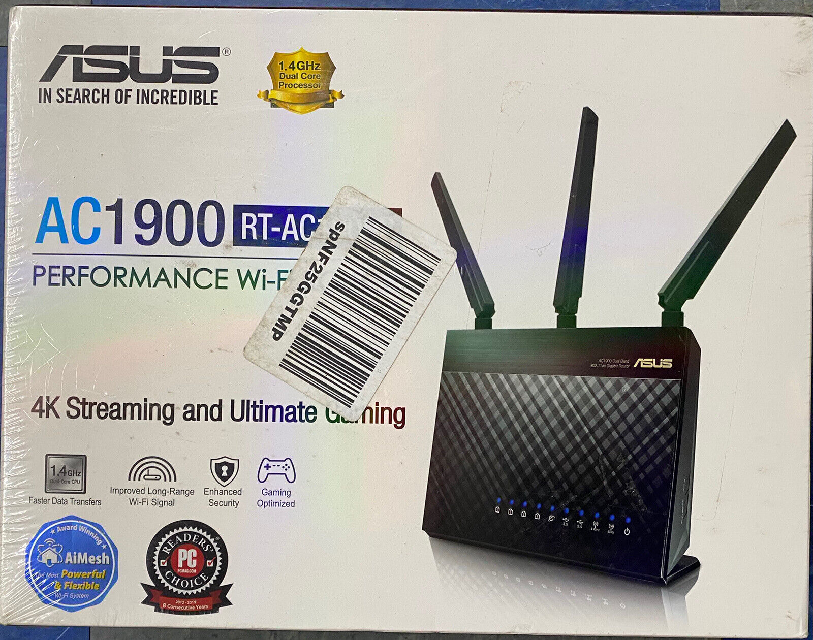 Asus RT-AC1900P Performance WI-FI Gigabit Router 4K flash w/AsusWRT